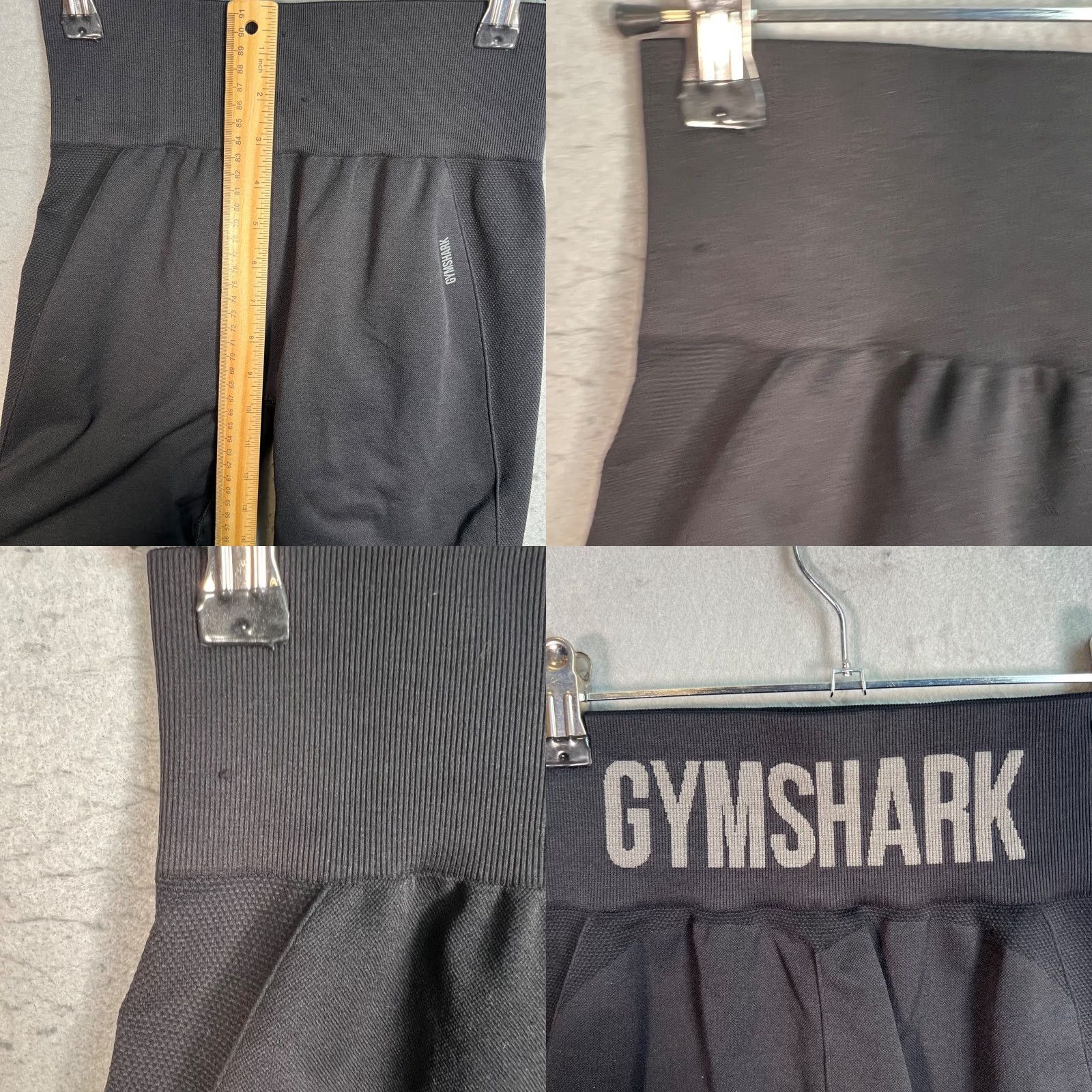 Gymshark VINTAGE Gymshark Womens XS Black High-Waisted Compression Shorts Size 26" / US 2 / IT 38 - 8 Thumbnail