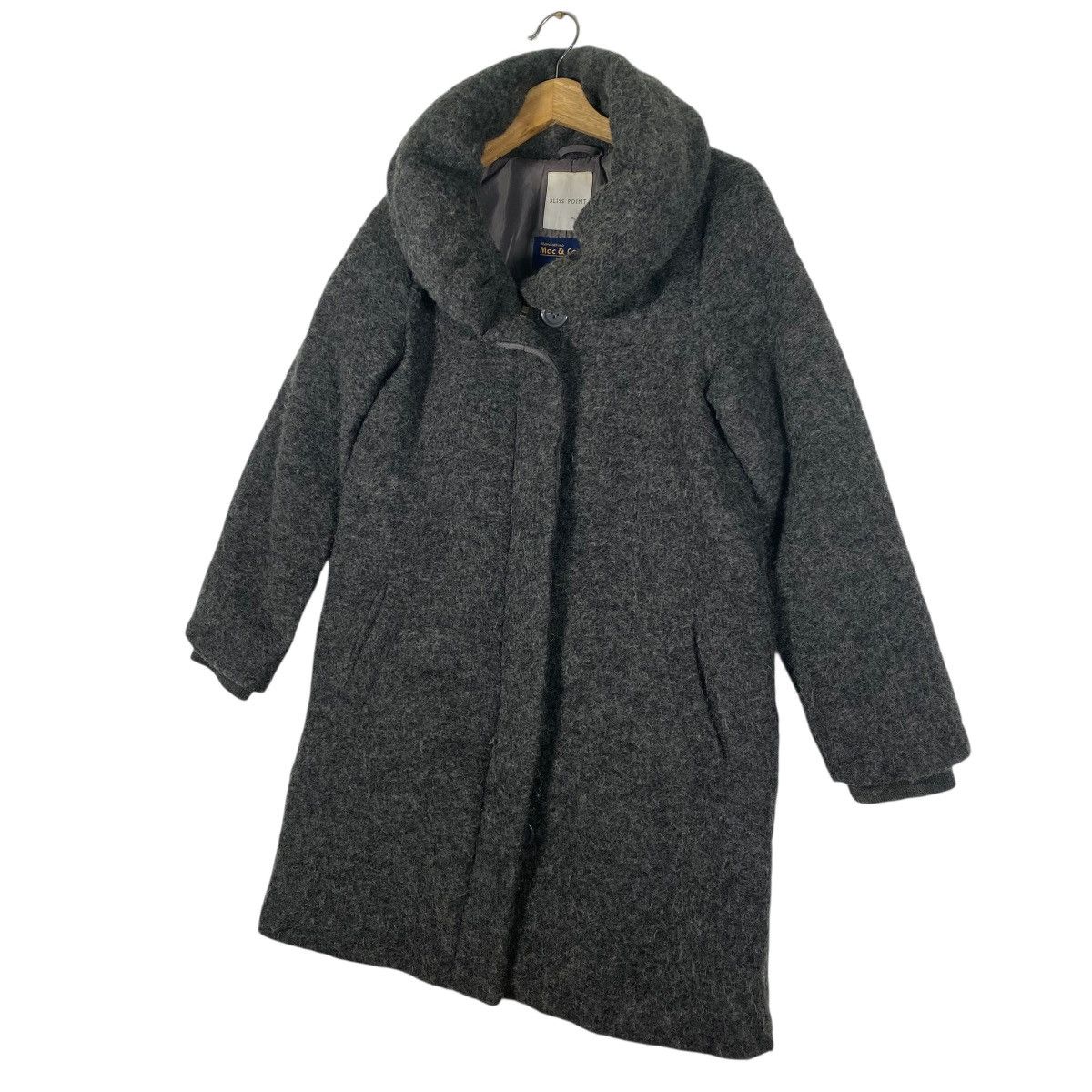 Max Mara Bliss Point Grey Wool Coat, Manifattura Mac & Co. Italy, Size M / US 6-8 / IT 42-44 - 2 Thumbnail