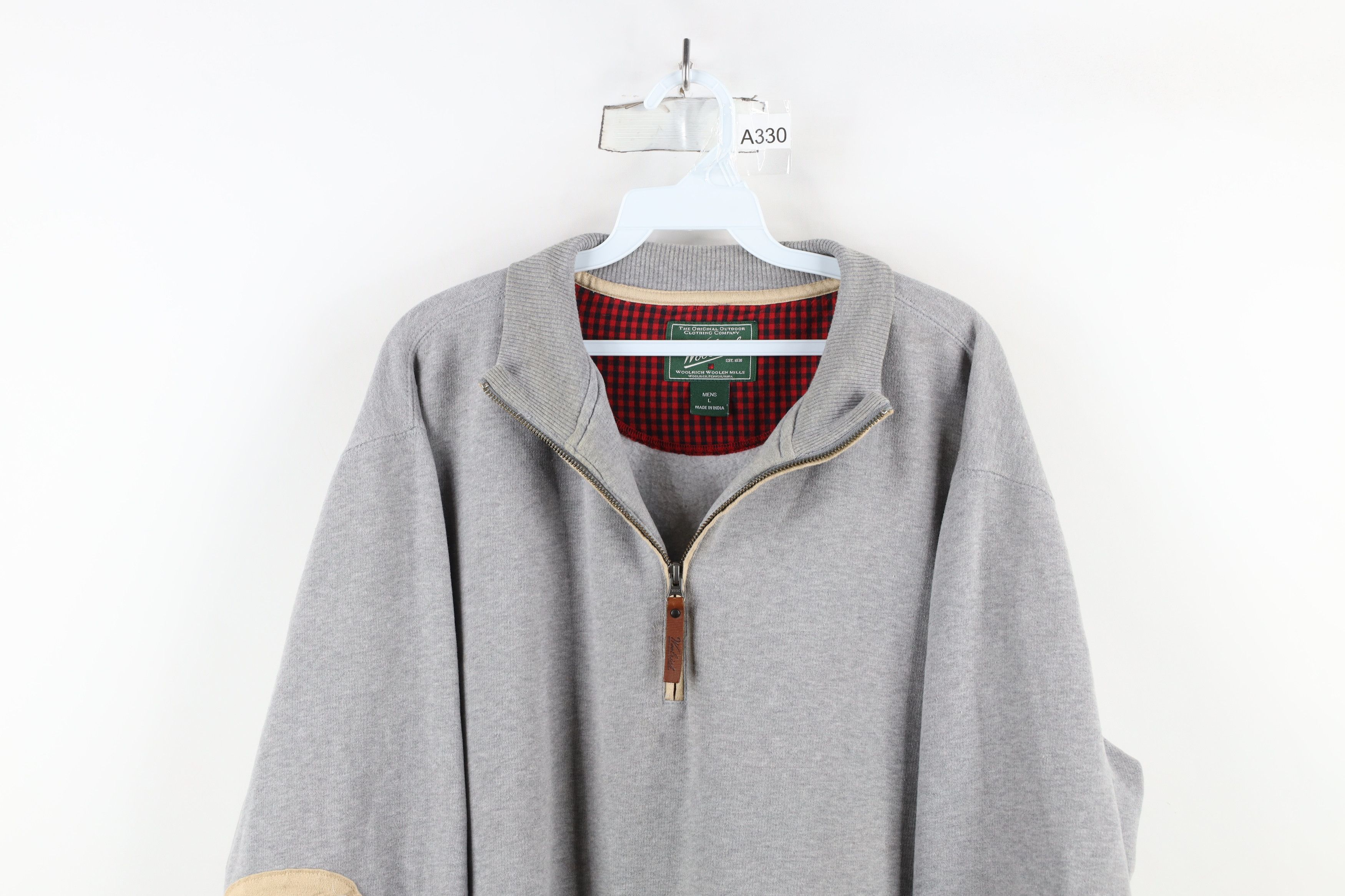 Vintage × Woolrich Woolen Mills Vintage Woolrich Elbow Patch Half Zip Pullover Sweatshirt Size US L / EU 52-54 / 3 - 2 Thumbnail