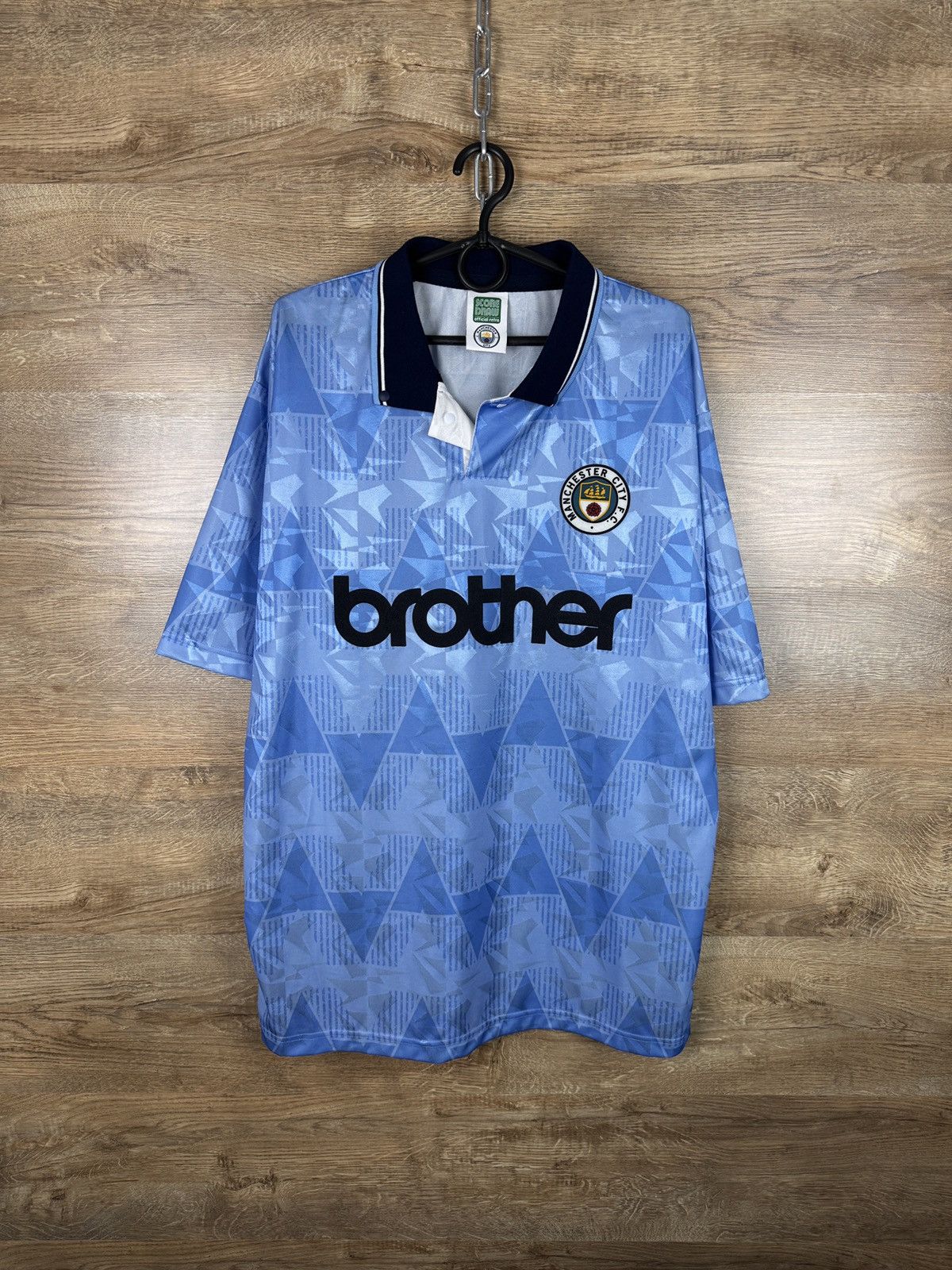 Vintage Mens Vintage Score Draw Manchester City FC T-shirt jersey Size US XL / EU 56 / 4 - 1 Thumbnail