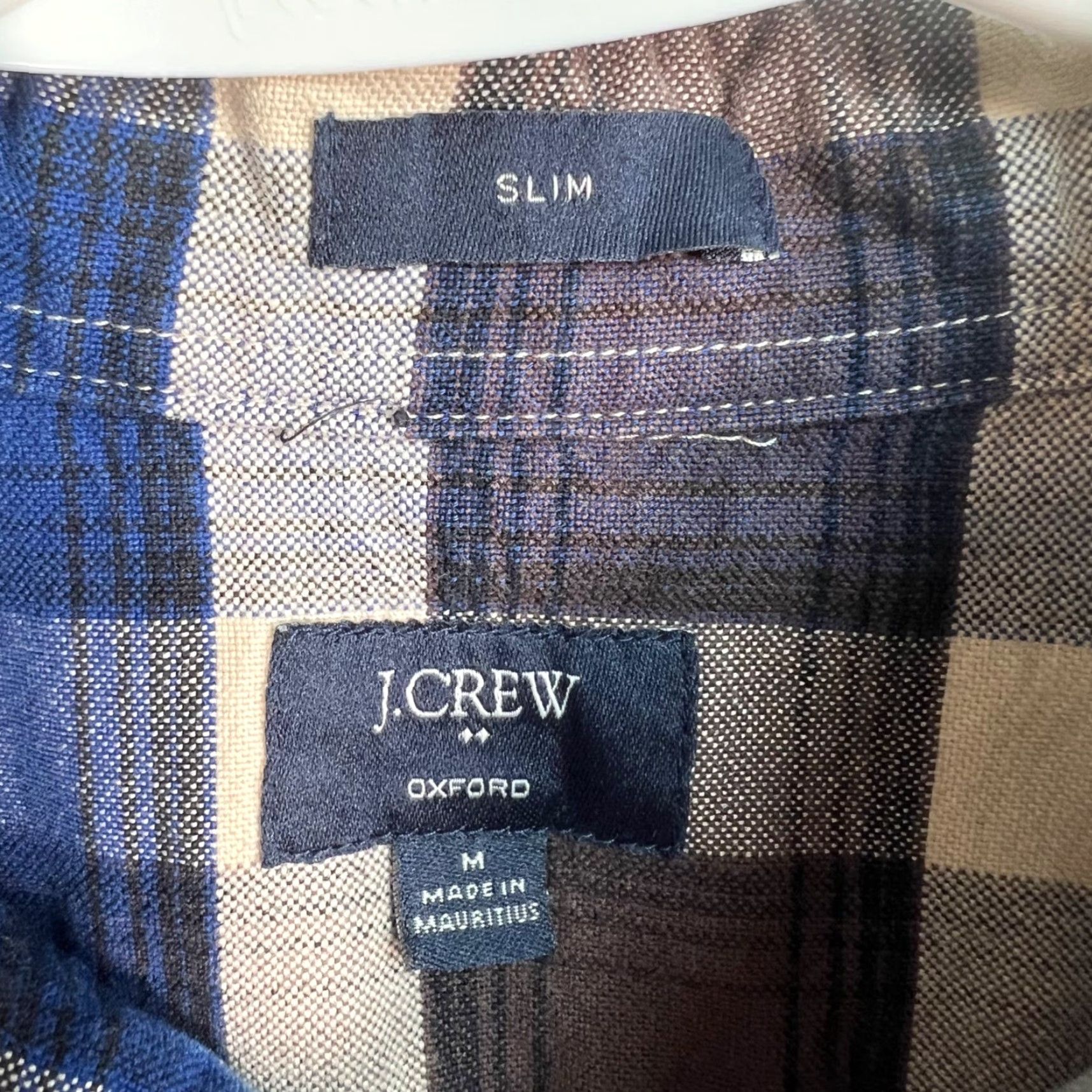 J.Crew J. Crew Mens Medium Slim Oxford Plaid Shirt Blue / Brown 100% Cotton Shirt Button-Up Casual Mens Slim Oxford Plaid Shirt Blue Brown Cotton N/A Size US M / EU 48-50 / 2 - 3 Thumbnail