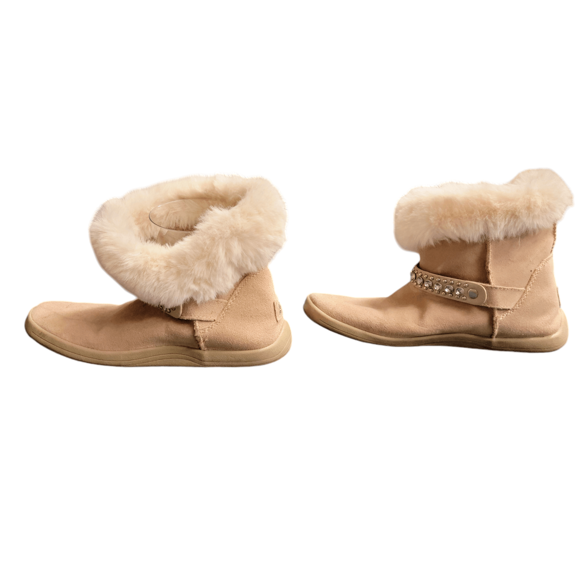 NBDN Nobrandedon Canyon River Blues Tan Seude Rhinestone Soft Winter Booties Size US 8 / IT 38 - 3 Thumbnail