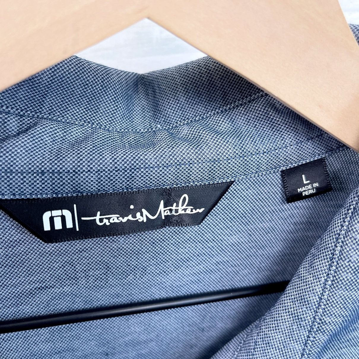 TravisMathew Travis Mathew Pique Performance Polo Shirt Blue Pima Slim L Size US L / EU 52-54 / 3 - 5 Thumbnail