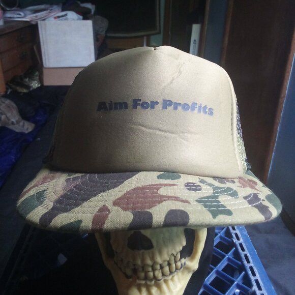 Other DS Vintage Aim For Profits Camouflage Snap Trucker Hat Cap Size ONE SIZE - 1 Thumbnail
