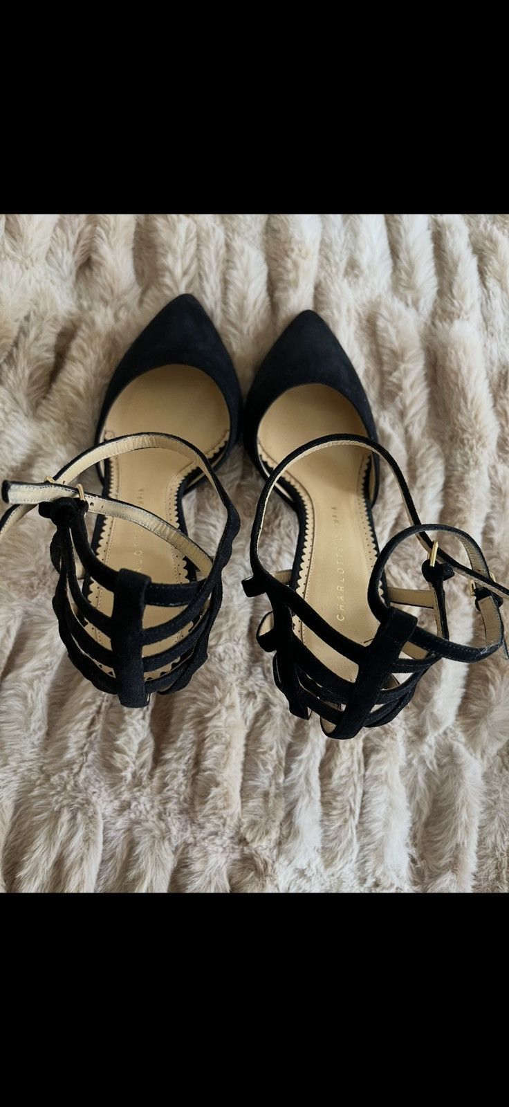 Charlotte Olympia Charlotte Olympia Black Suede Cage Heels Size US 6.5 / IT 36.5 - 2 Thumbnail