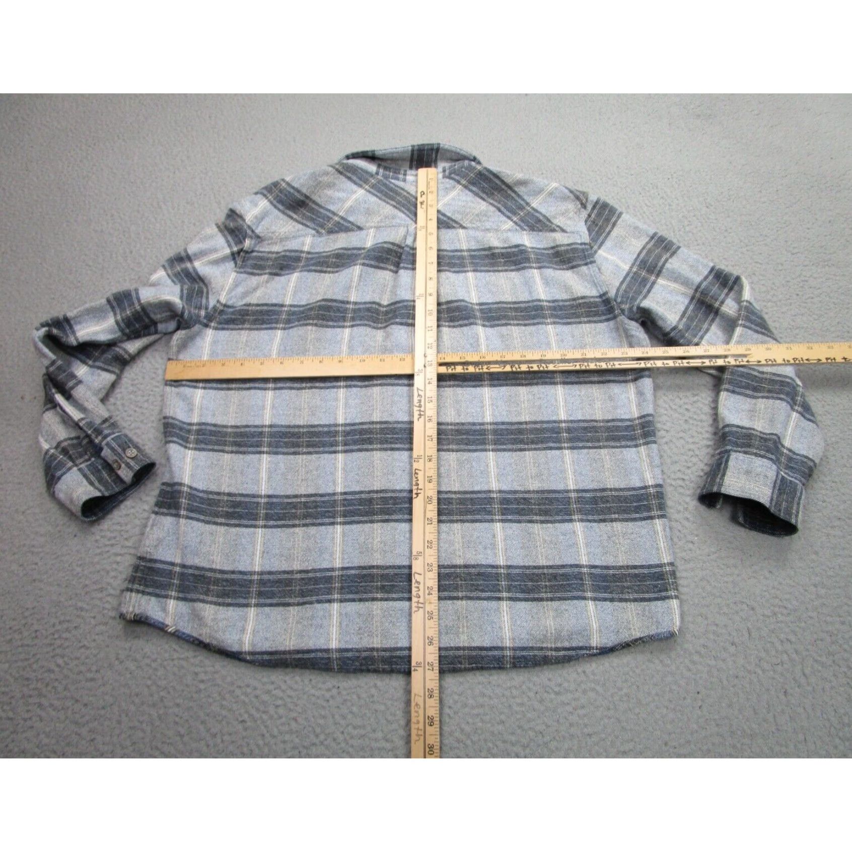 Vintage Mens Large Extra Large XL Gray Plaid Flannel Shirt Carbon 2 Cobalt Size US XL / EU 56 / 4 - 5 Thumbnail