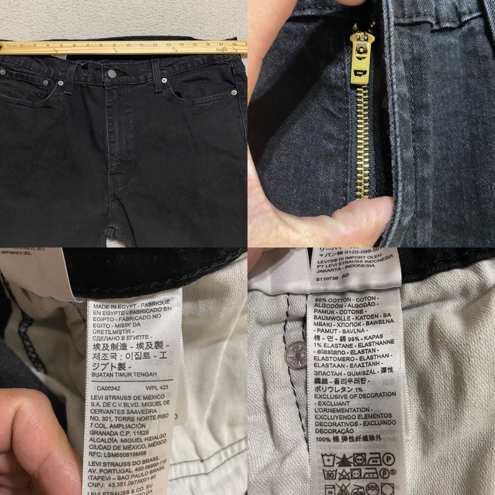 Levi's Levi's 514 Jeans Mens Regular Straight Dark Wash Black Denim Mid Rise 38x30 5-Pocket Levi's Brand/N/A Size US 38 / EU 54 - 8 Thumbnail