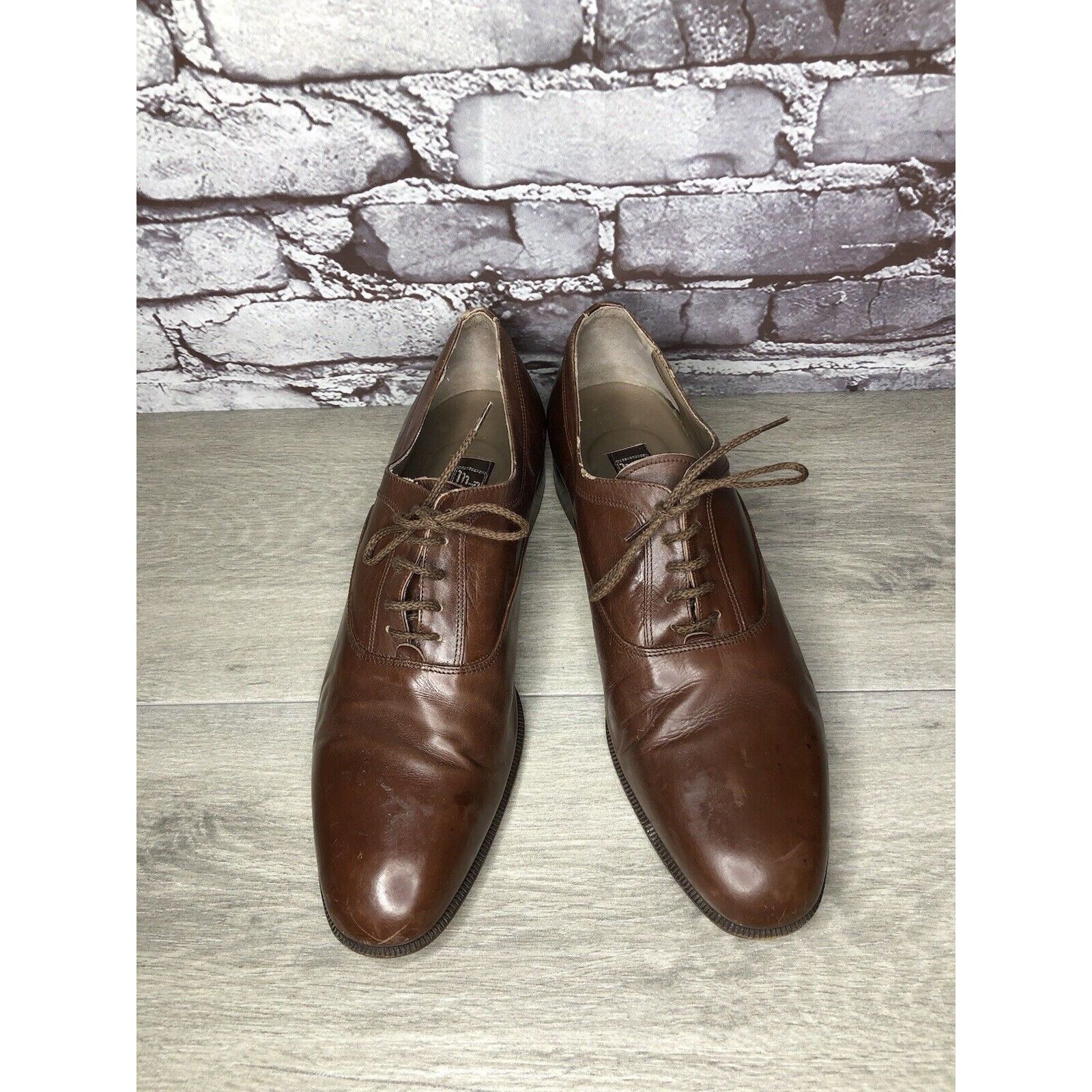 Other Ennesi Gold VTG Brown Leather Derby Lace Up Dress Shoes Men Size US 9.5 / EU 42-43 - 12 Thumbnail