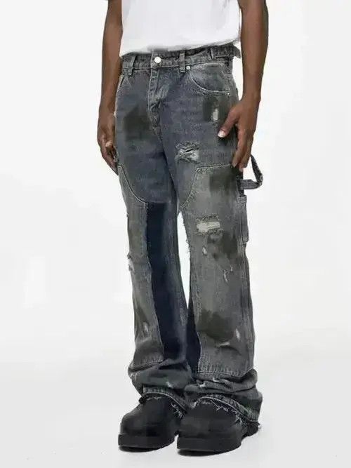 Japanese Brand Vintage distressed washed micro-flare jeans Size US 32 / EU 48 - 4 Thumbnail