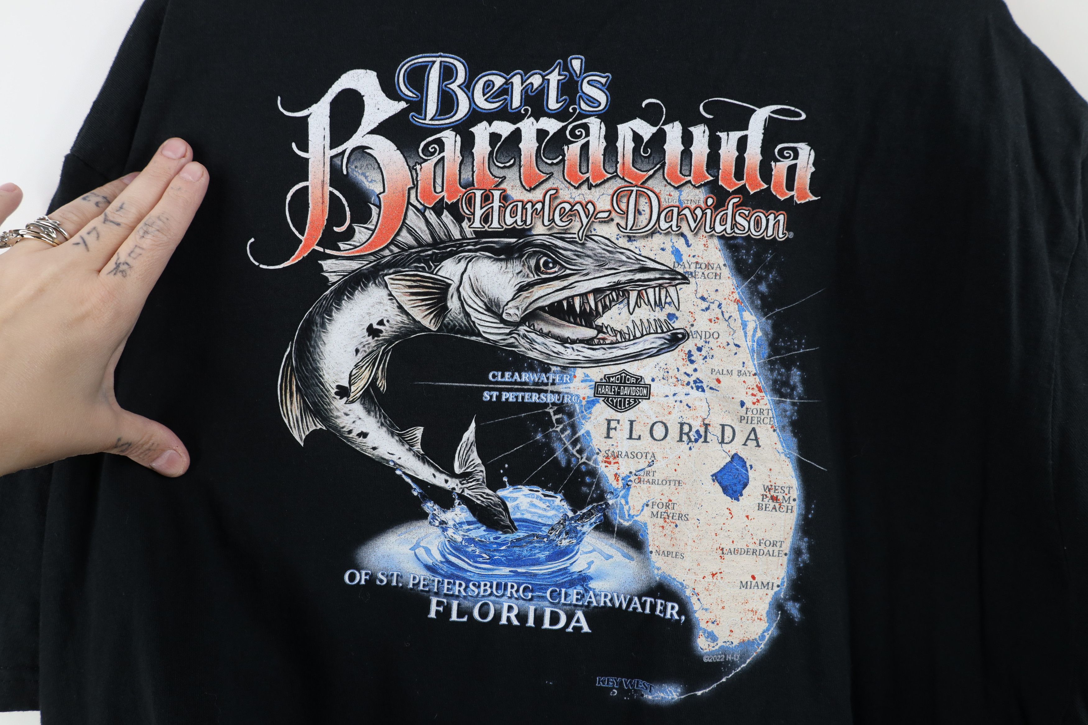 Harley Davidson Y2K Harley Davidson Spell Motorcycle Riding T-Shirt Black Size US XXL / EU 58 / 5 - 10 Thumbnail