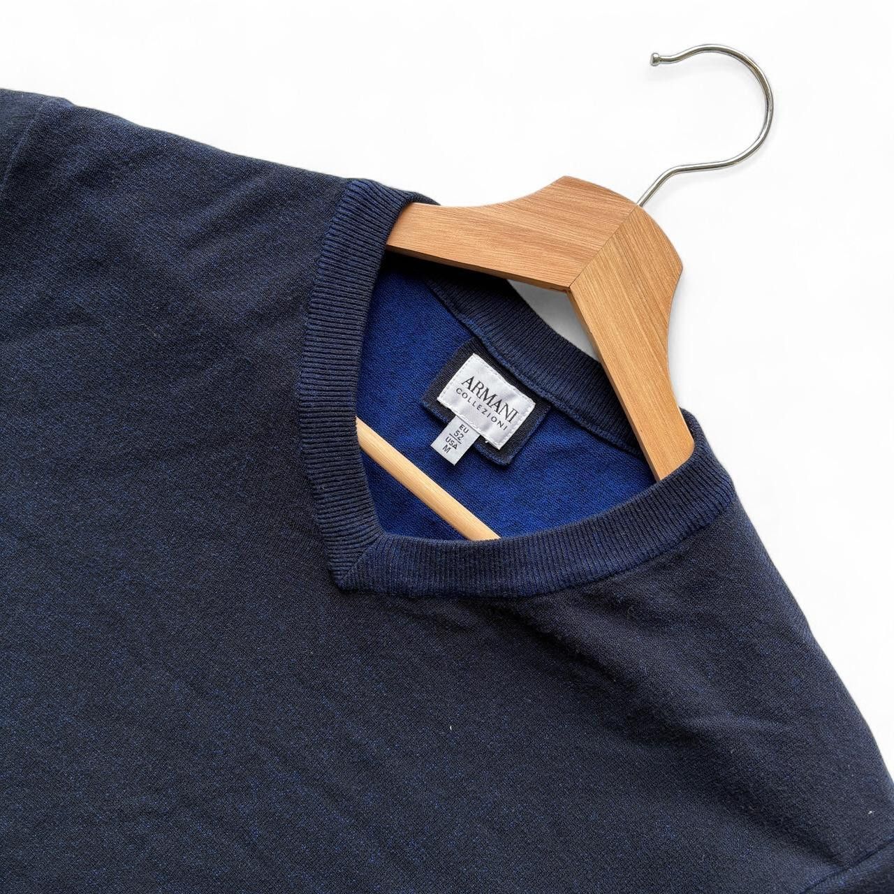 Armani Collezioni Armani Collezioni navy blue double face vneck wool sweater M Size US M / EU 48-50 / 2 - 7 Thumbnail