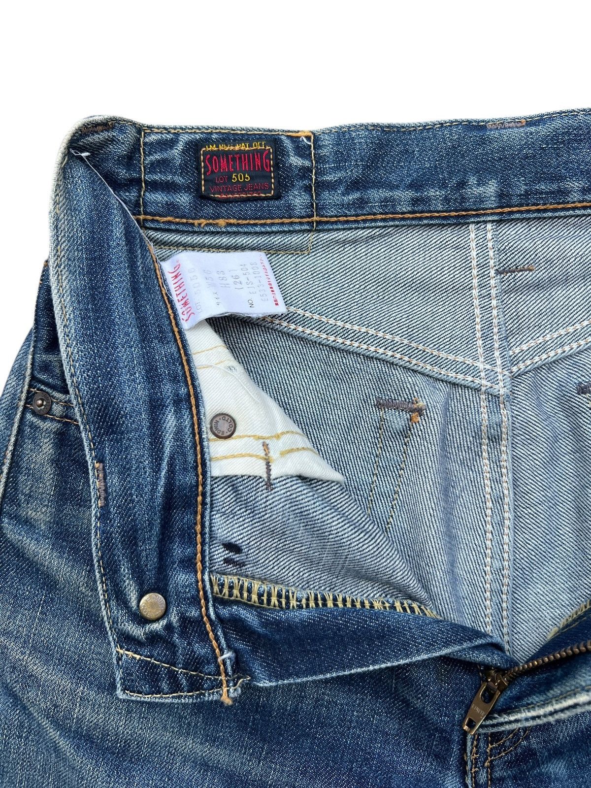 Vintage Vtg Something Edwin Distressed Selvedge Denim Jeans 26x29 Size 26" / US 2 / IT 38 - 11 Thumbnail