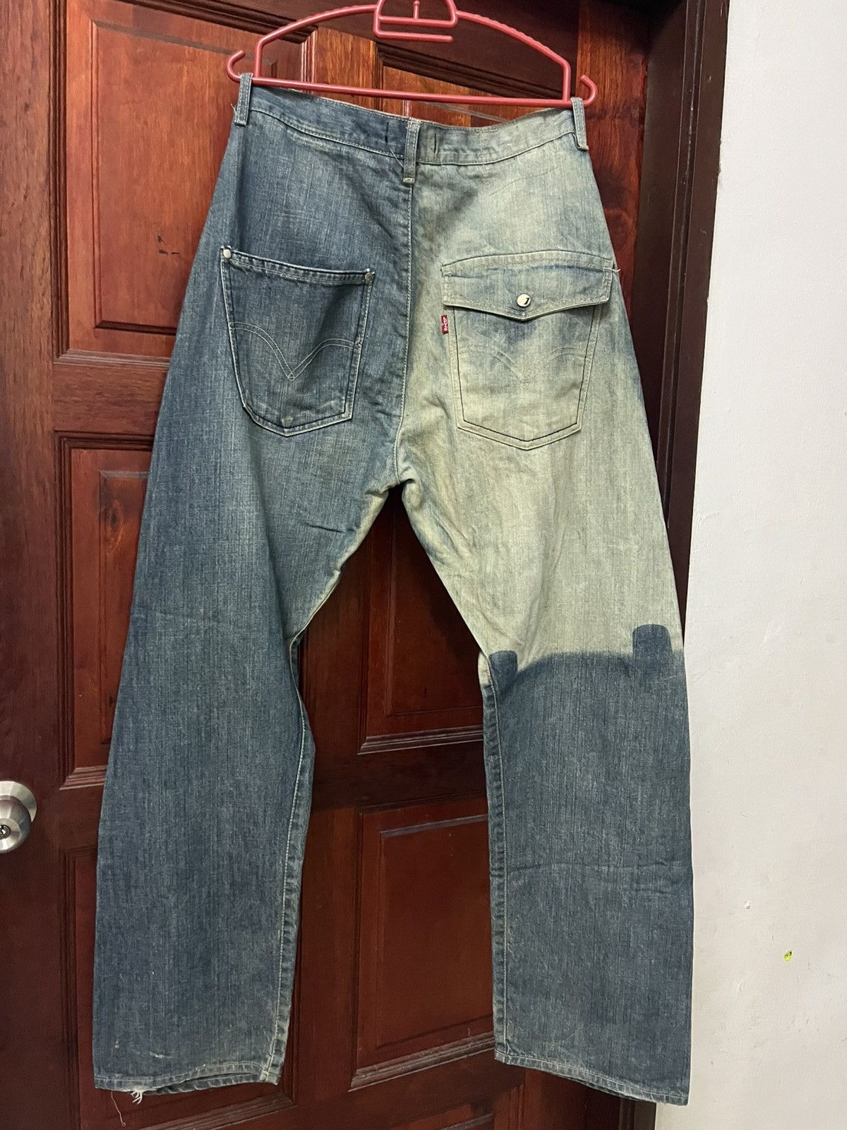 Levi's Vintage Clothing RARE LEVI’S ENGINEERED JEANS ASYMMETRICAL 2-TONE REWORKED Size US 32 / EU 48 - 1 Thumbnail