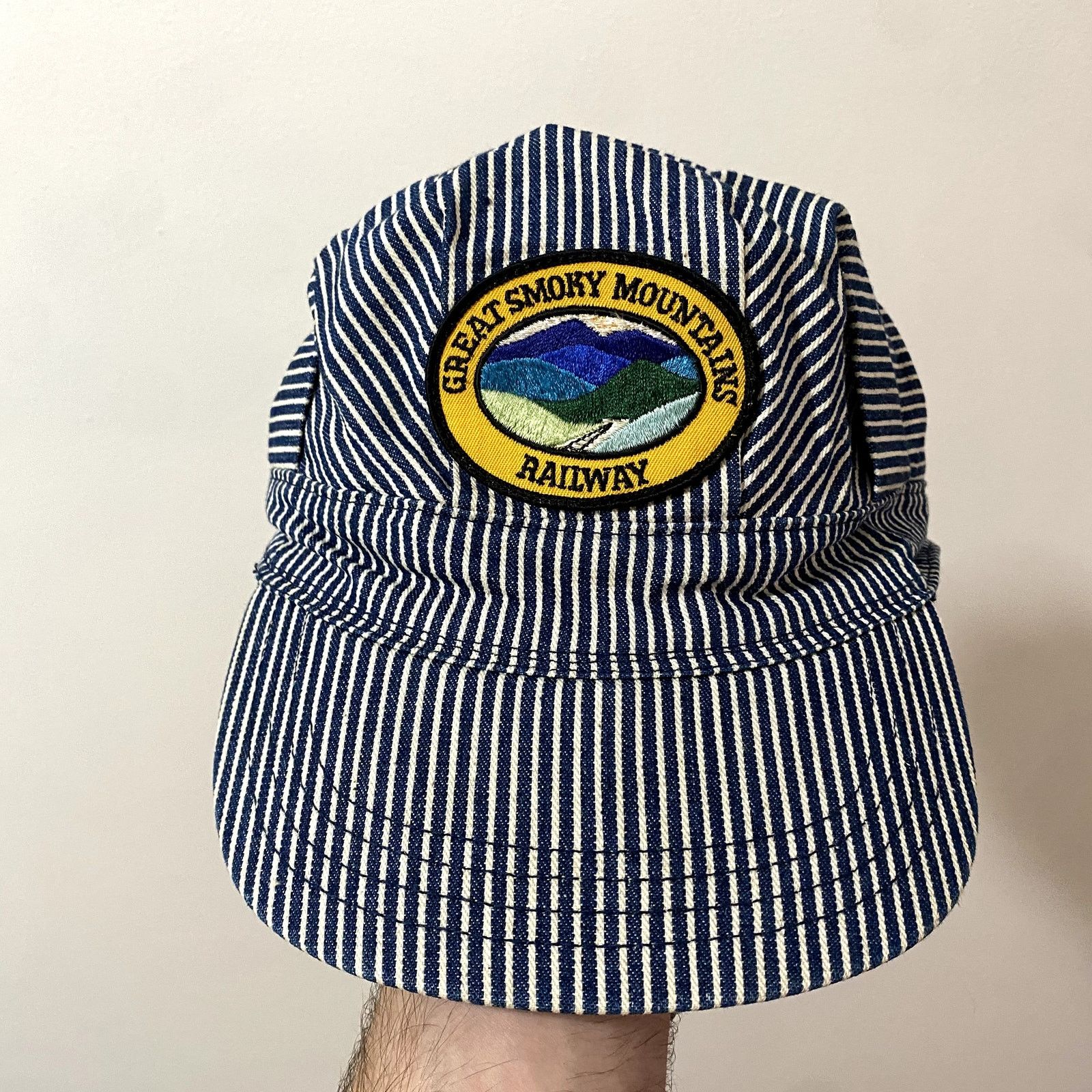 Vintage Vintage Train Conductor Hickory Stripe Hat Size ONE SIZE - 1 Thumbnail