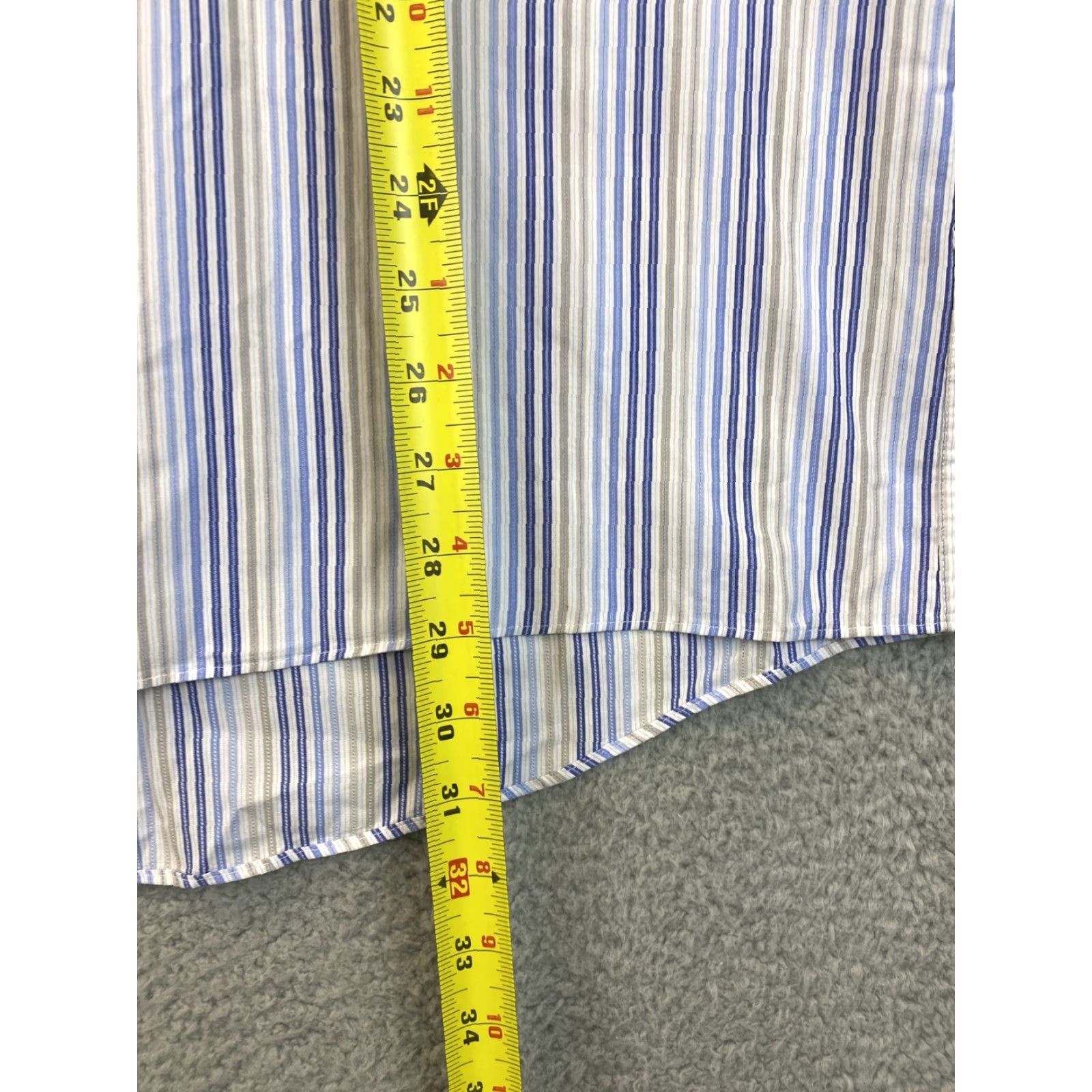 Arrow ARROW Men's Dress Shirt Classic Fit Spread Collar Long Sleeve Striped Multicolor Size M Size 40R - 7 Thumbnail