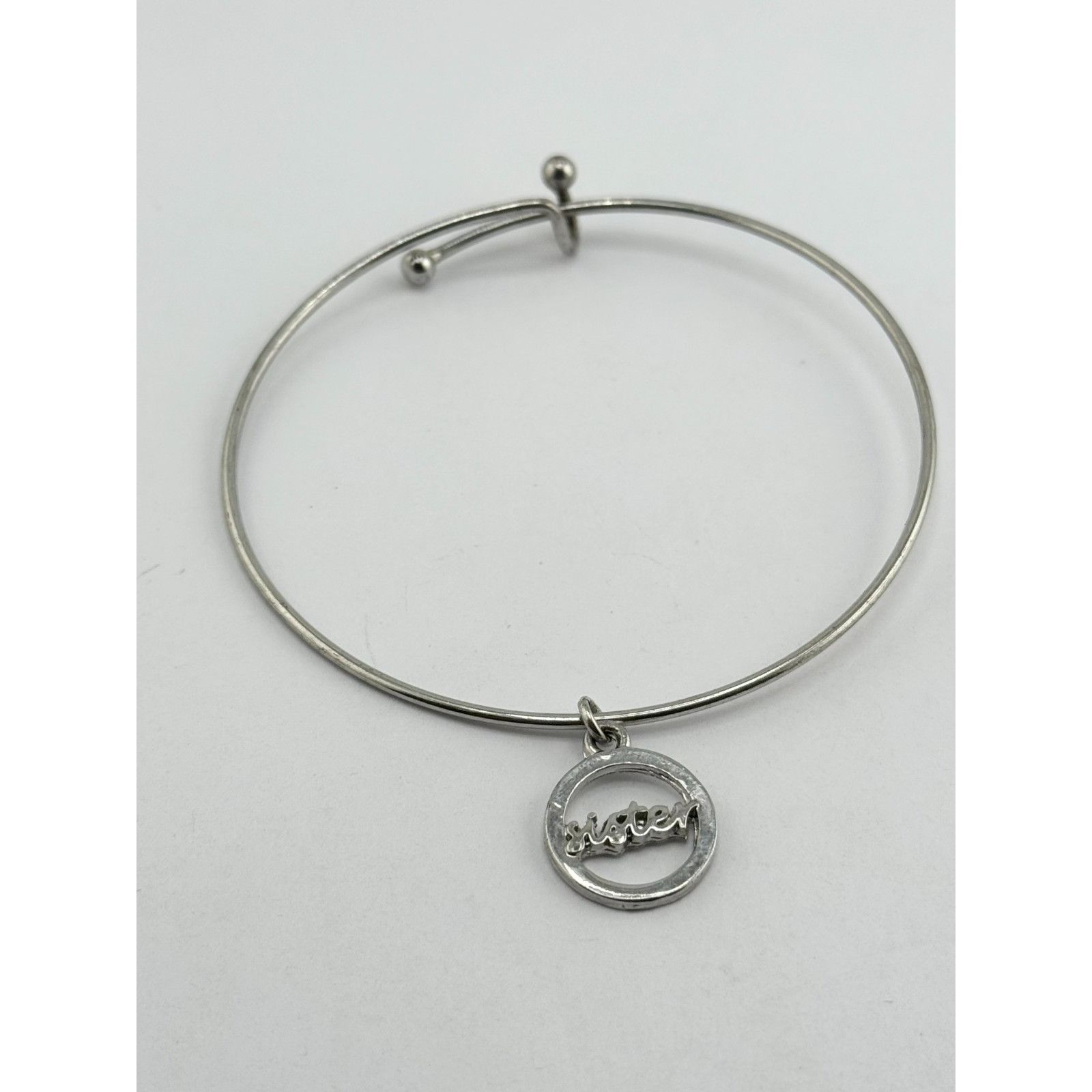 Vintage Vintage silver sister charm bangle bracelet Size ONE SIZE - 2 Thumbnail