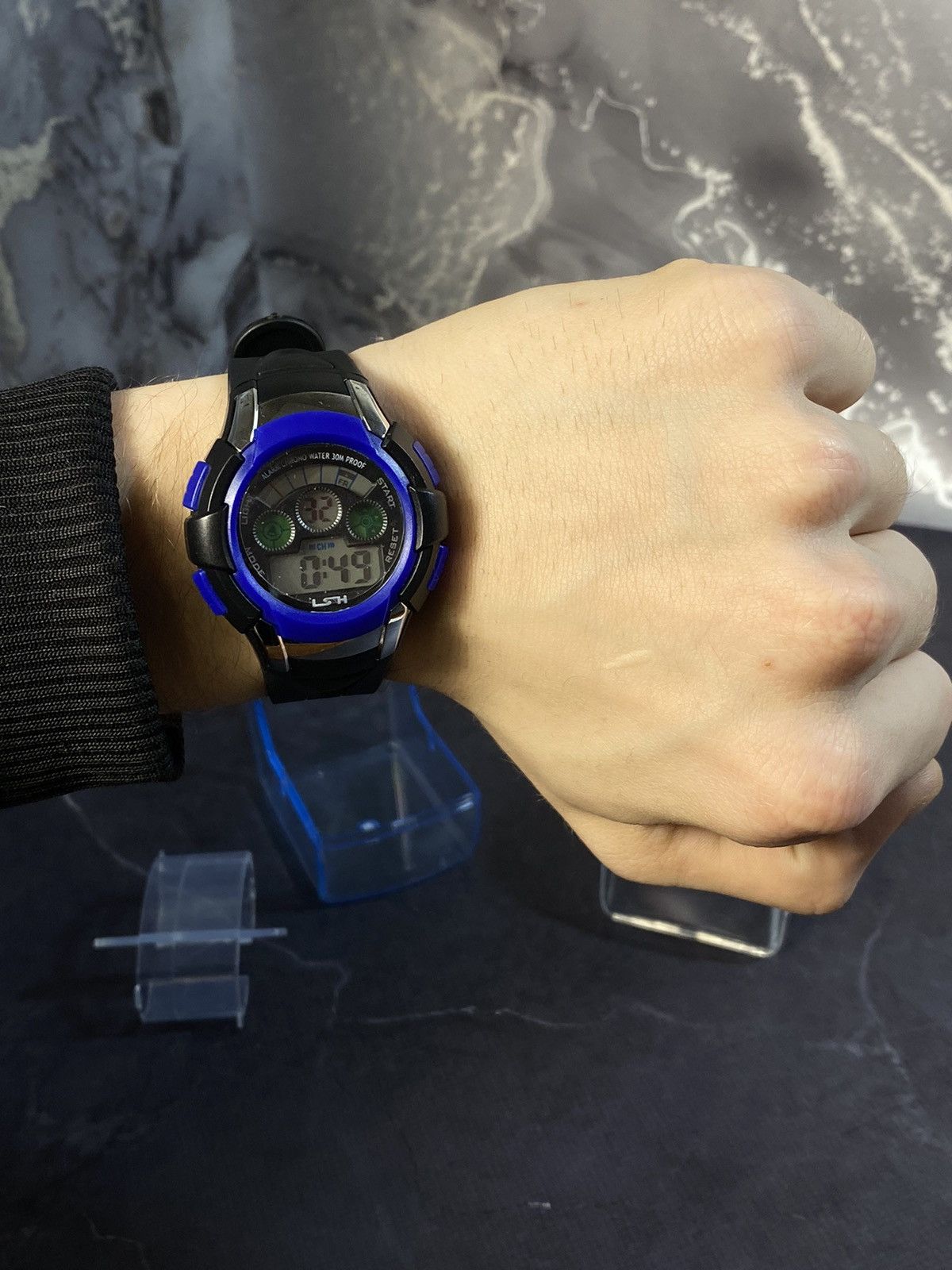 Jewelry × Vintage Blue Digital Sports Watch - Chrono 1015 Size ONE SIZE - 5 Thumbnail