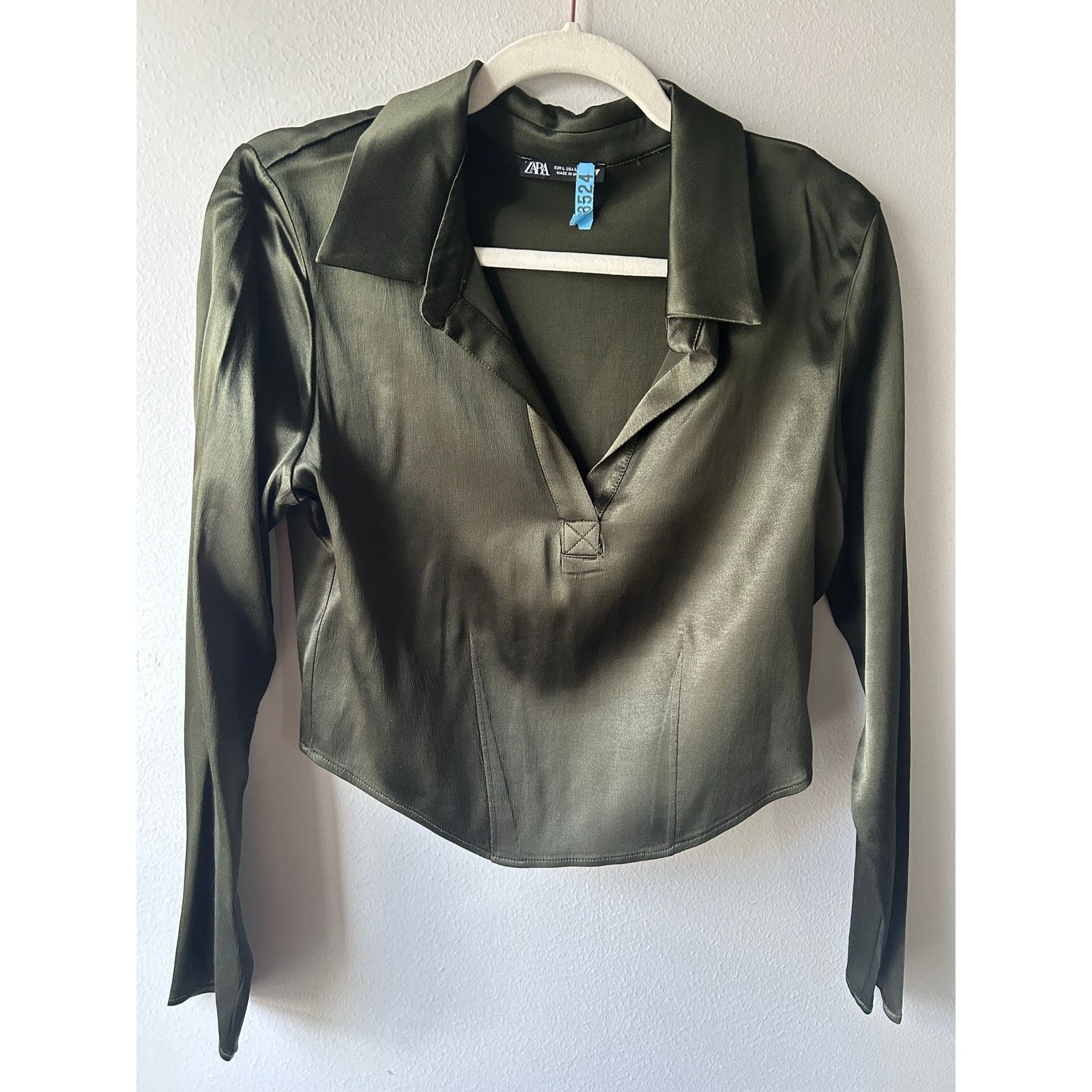 Zara Zara Pant and Top Satin Set in Green Size Large Size 28" / US 6 / IT 42 - 2 Thumbnail