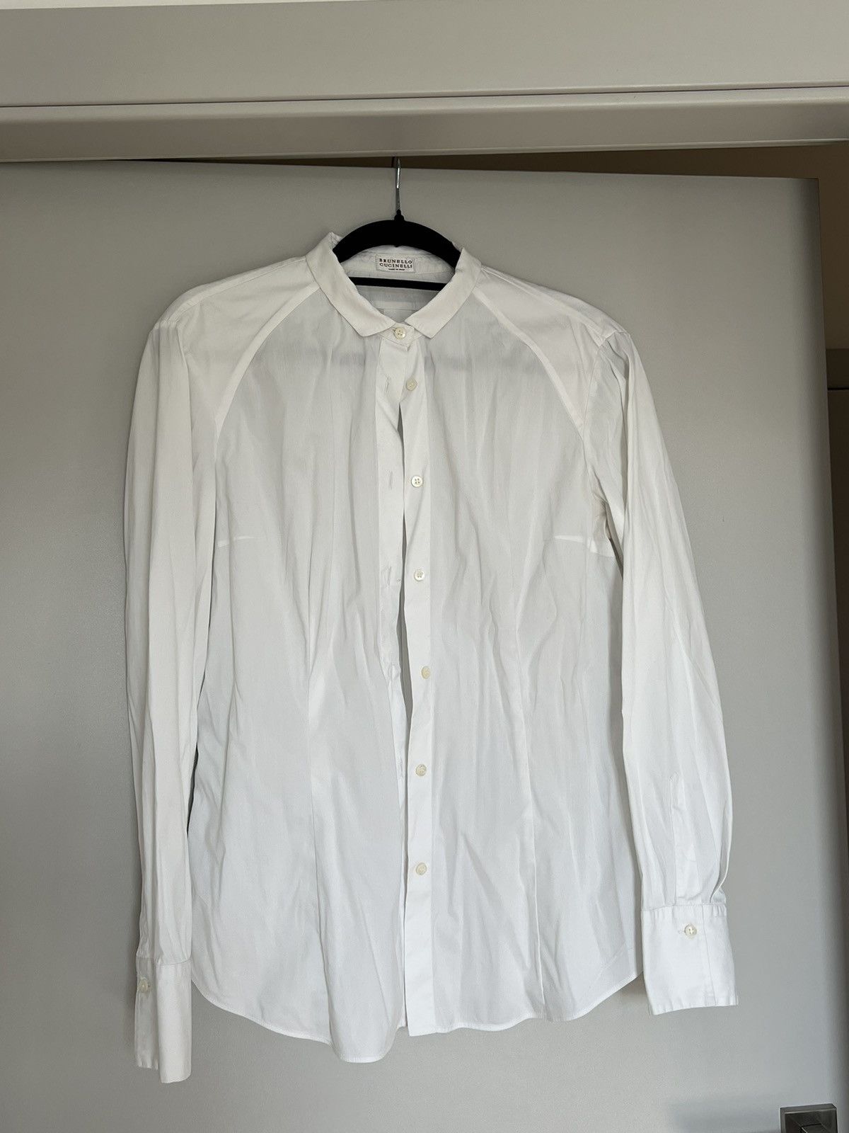Brunello Cucinelli Brunello Cucinelli shirt button up white Size XL / US 12-14 / IT 48-50 - 1 Thumbnail