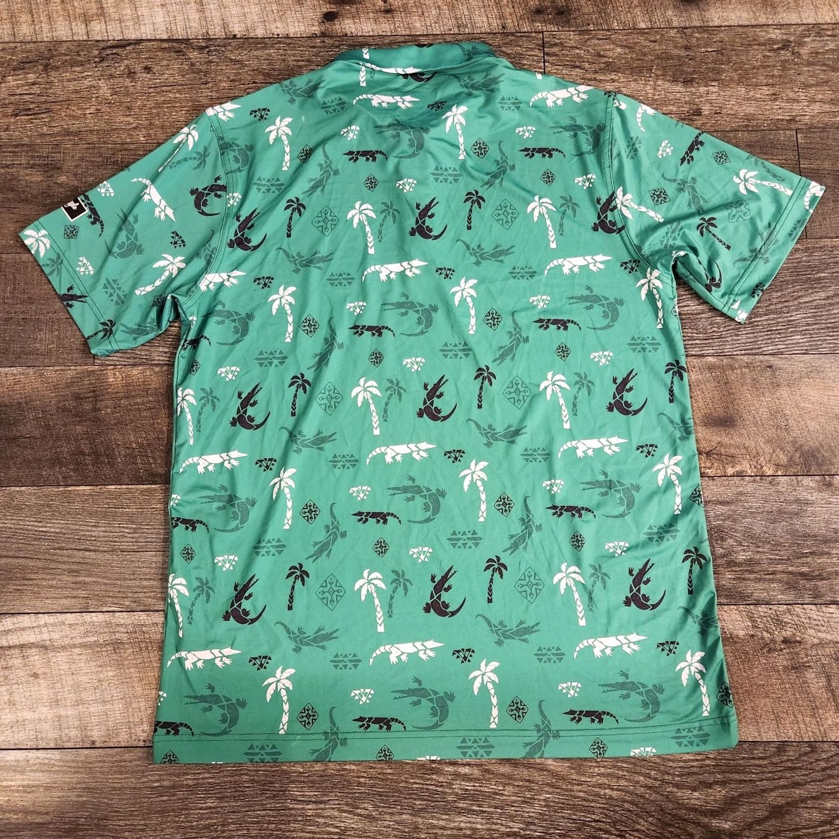 Vintage Waggle Shirt Mens L Golf Polo Aligator Palms AOP Performance Florida New Size US L / EU 52-54 / 3 - 6 Thumbnail