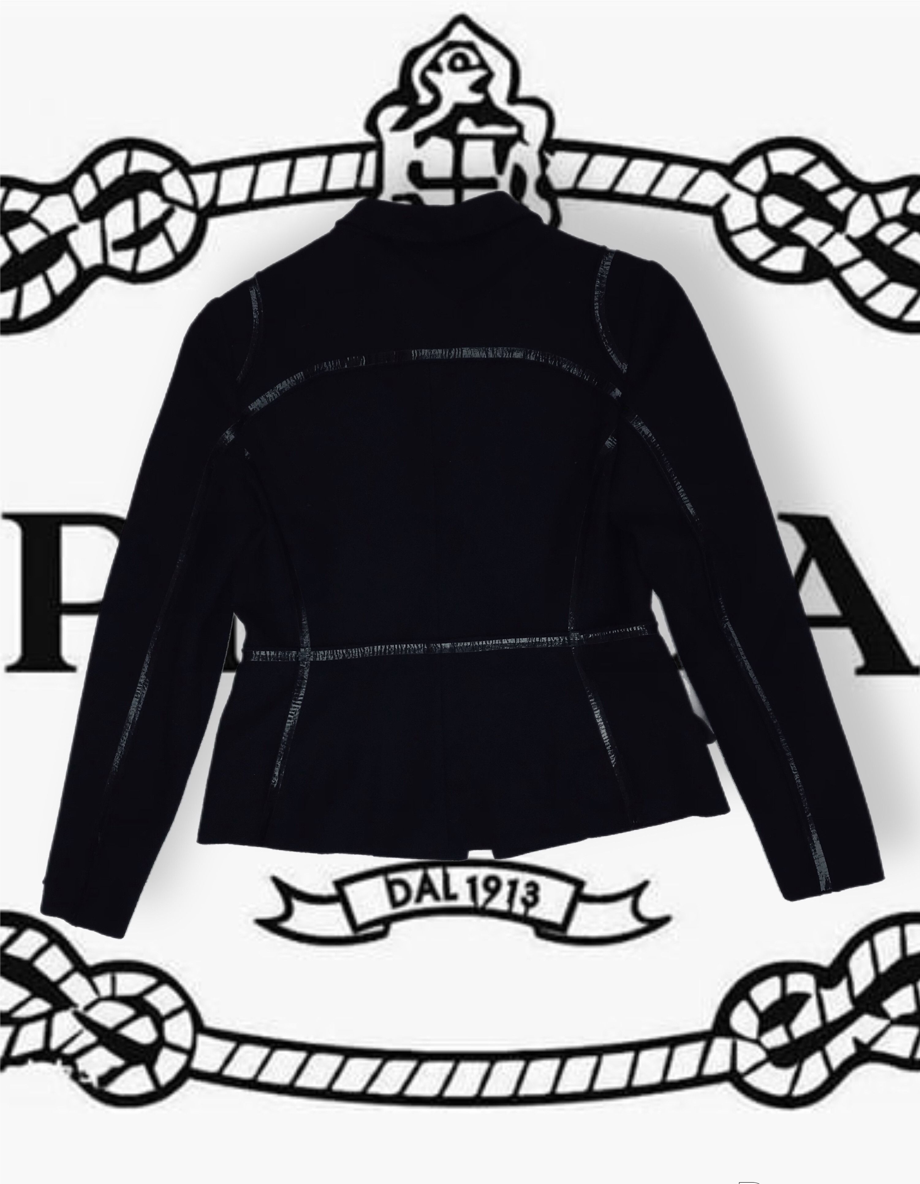 Prada Prada Enamel Piping Crop Jacket Blazer Black Large Virgin Size L / US 10 / IT 46 - 4 Thumbnail