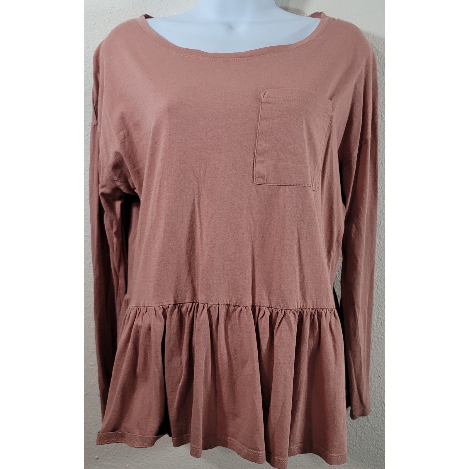 Other For The Republic Denim Salmon Pink Orange Peplum Top Large Size L / US 10 / IT 46 - 1 Thumbnail