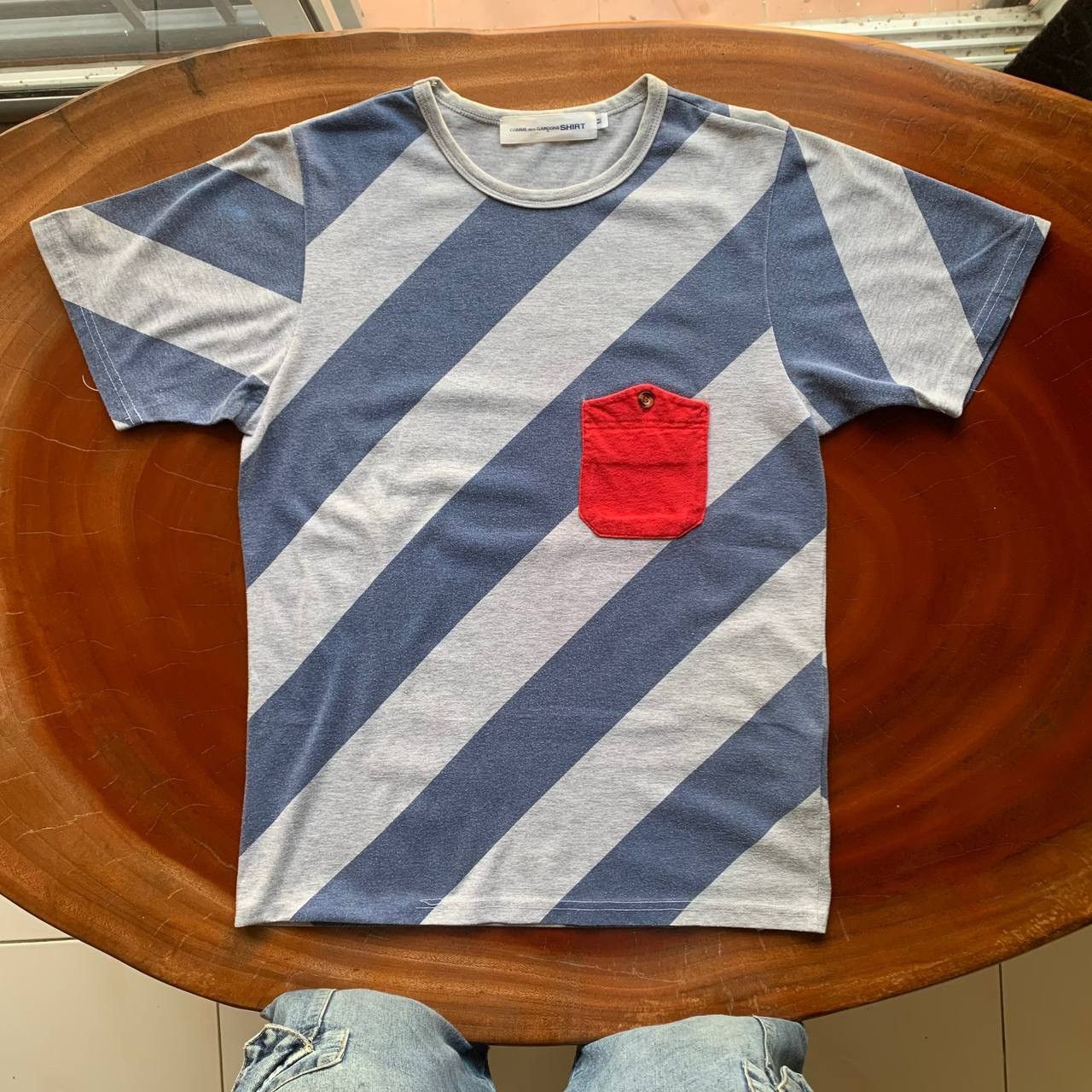 Comme des Garcons Comme Des Garcons Shirt Striped AD2005 Grey Blue Tee Size US M / EU 48-50 / 2 - 1 Thumbnail