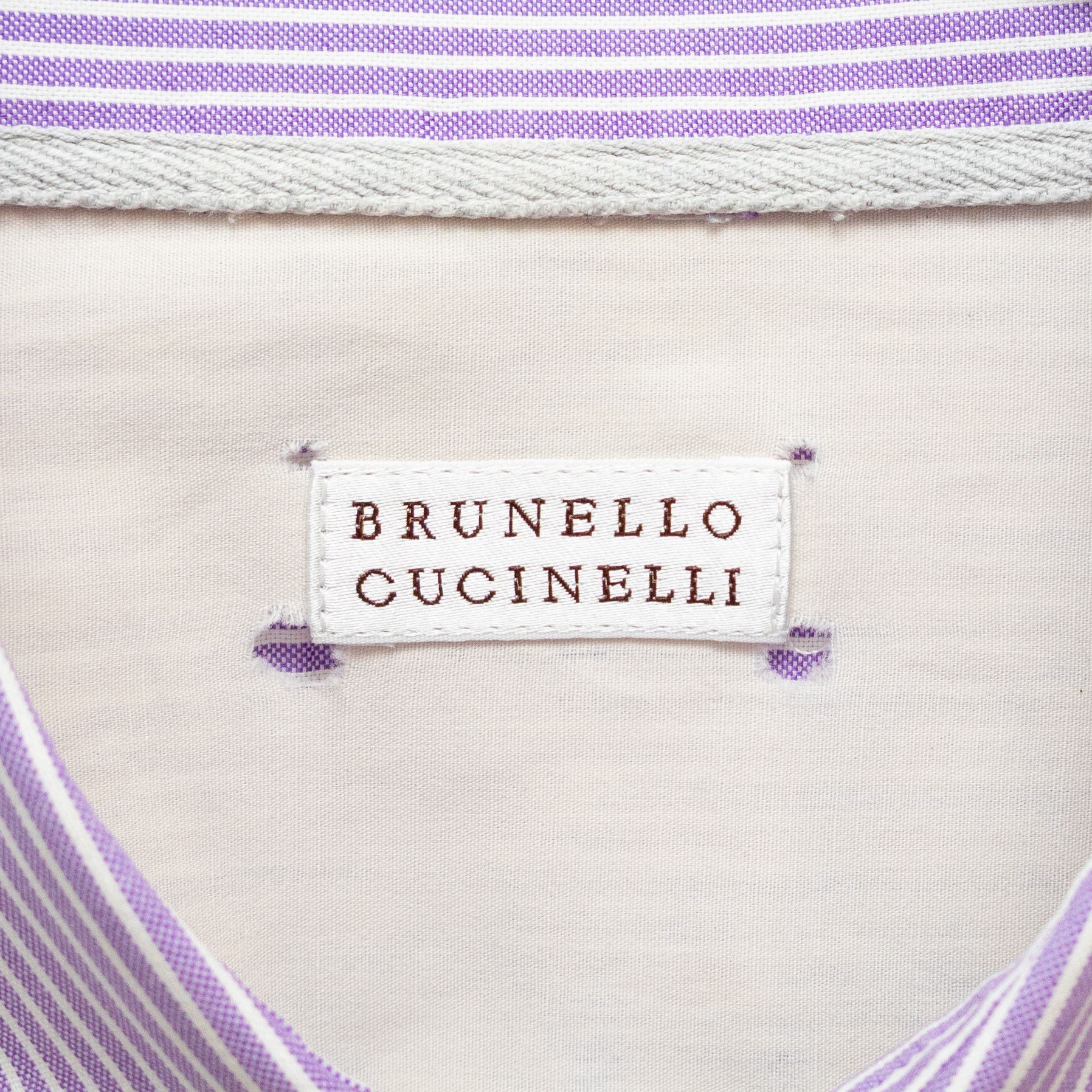 Brunello Cucinelli Brunello Cucinelli Maroon Violet Cotton Button Down Shirt Size US M / EU 48-50 / 2 - 3 Thumbnail