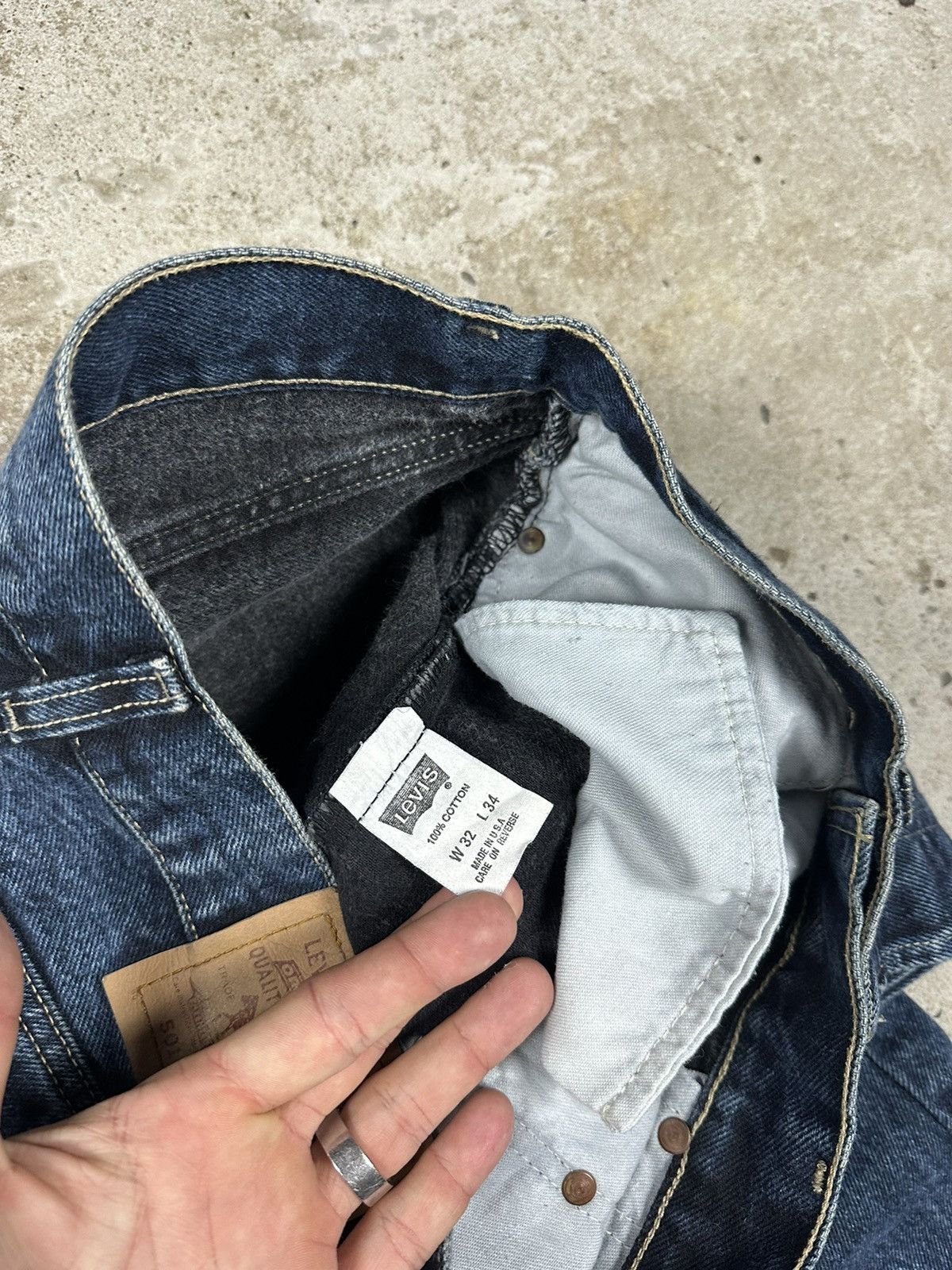 Levi's × Vintage Vintage 90s Levi’s 501 Washed Navy Denim Pants Jeans Size US 30 / EU 46 - 9 Thumbnail
