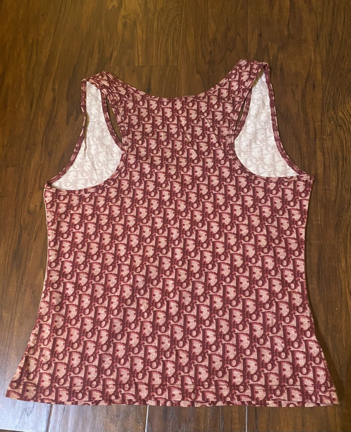 Dior × Vintage Christian Dior RED Oblique monogram Tank top Size L / US 10 / IT 46 - 9 Thumbnail