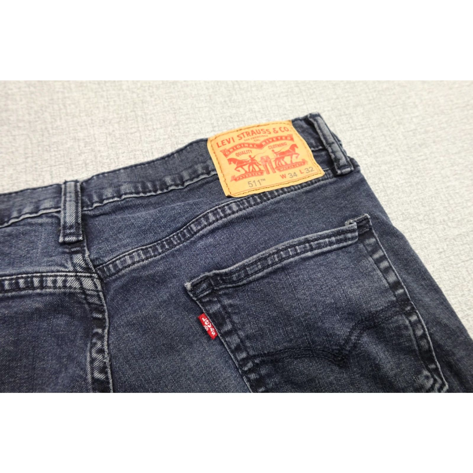 Levi's Levi's 511 Jeans Mens 34x32 Blue Slim Fit Stretch Tapered Zip Fly Denim 99% Cotton 1% Elastane Regular Inseam 32 Egypt Made Size US 34 / EU 50 - 2 Thumbnail