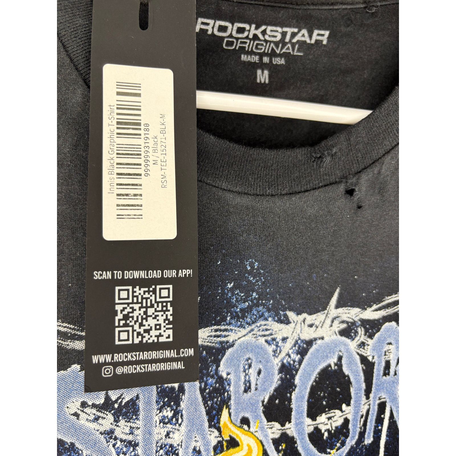Rockstar Games NWT Sx. M - Men's Rockstar Blk Wash Tee Size US M / EU 48-50 / 2 - 2 Thumbnail
