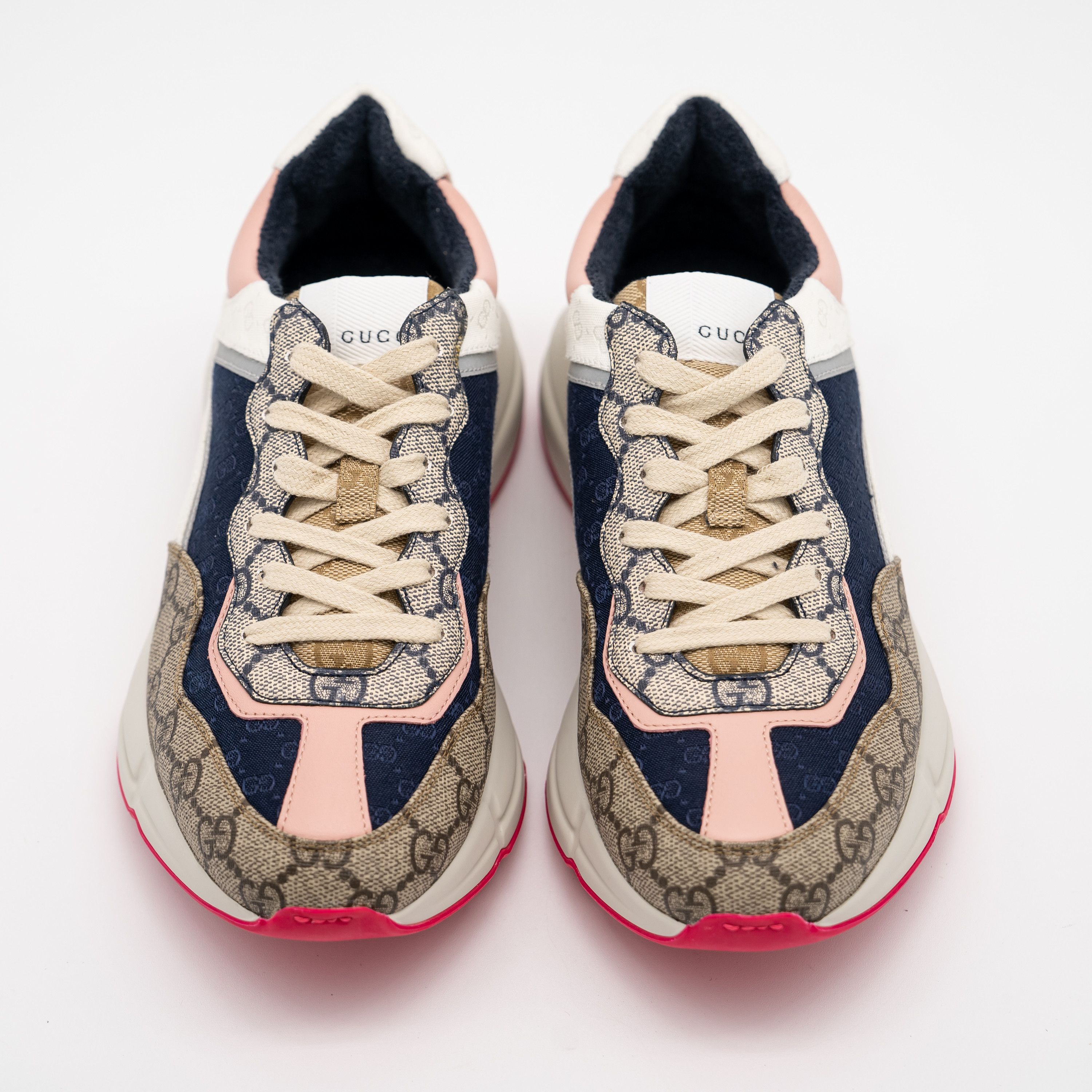 Gucci 36.5eu 6.5 US Gucci GG Rhyton Beige White Pink Blue Leather Size US 6.5 / IT 36.5 - 3 Thumbnail