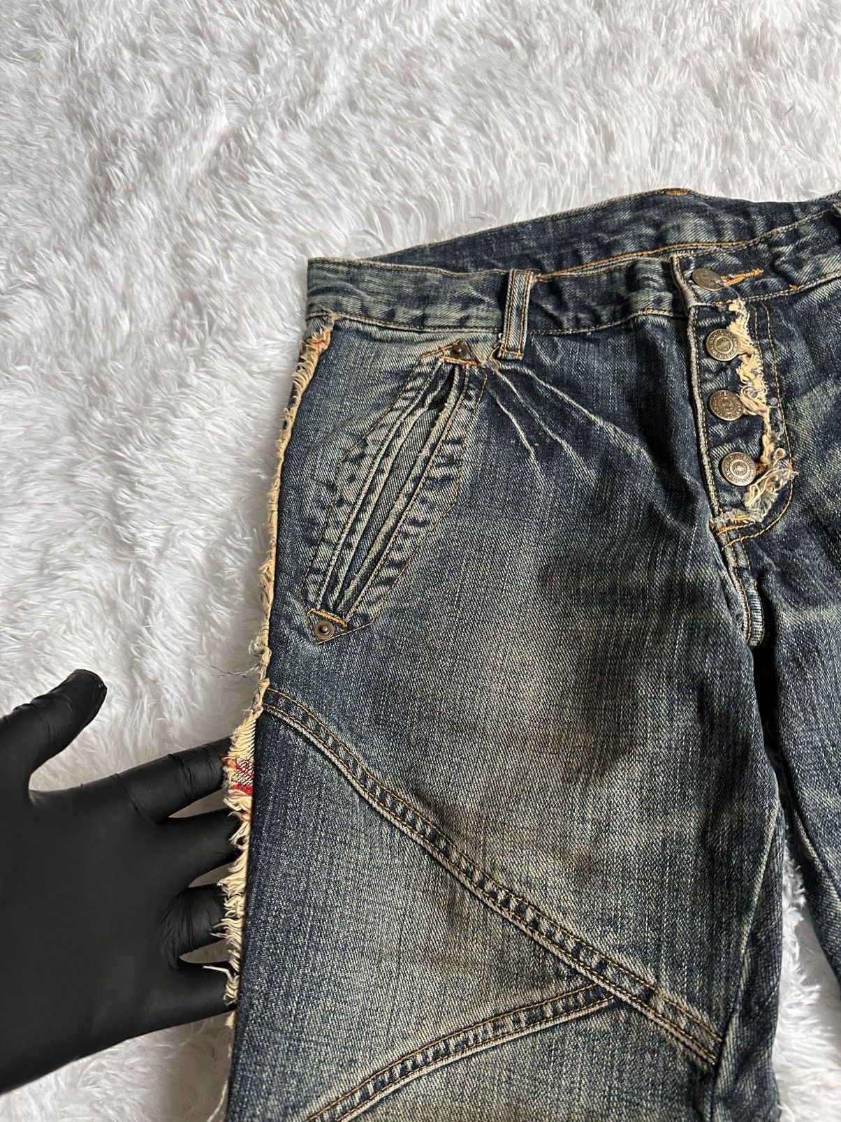 Tornado Mart Tornado Mart Side Fur Flare Denim Jeans Size US 31 - 5 Thumbnail