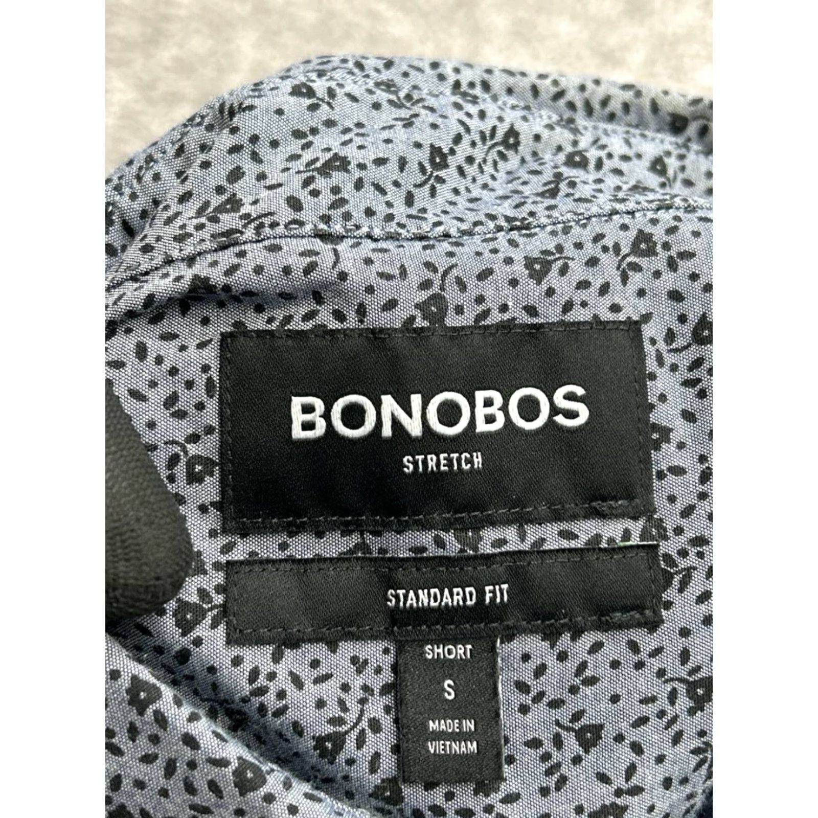 Bonobos Bonobos Shirt Men Small Gray Micro Floral Print Stretch Standard Fit Button Down Size US S / EU 44-46 / 1 - 4 Thumbnail