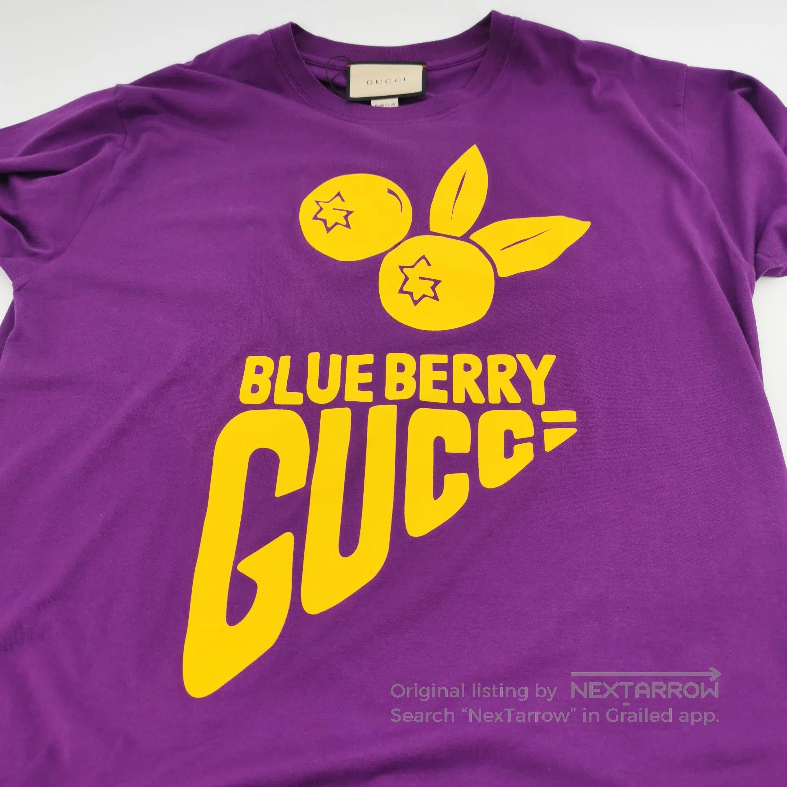 Gucci Gucci S Cotton Blueberry Logo Crew Neck T. Size US S / EU 44-46 / 1 - 8 Thumbnail