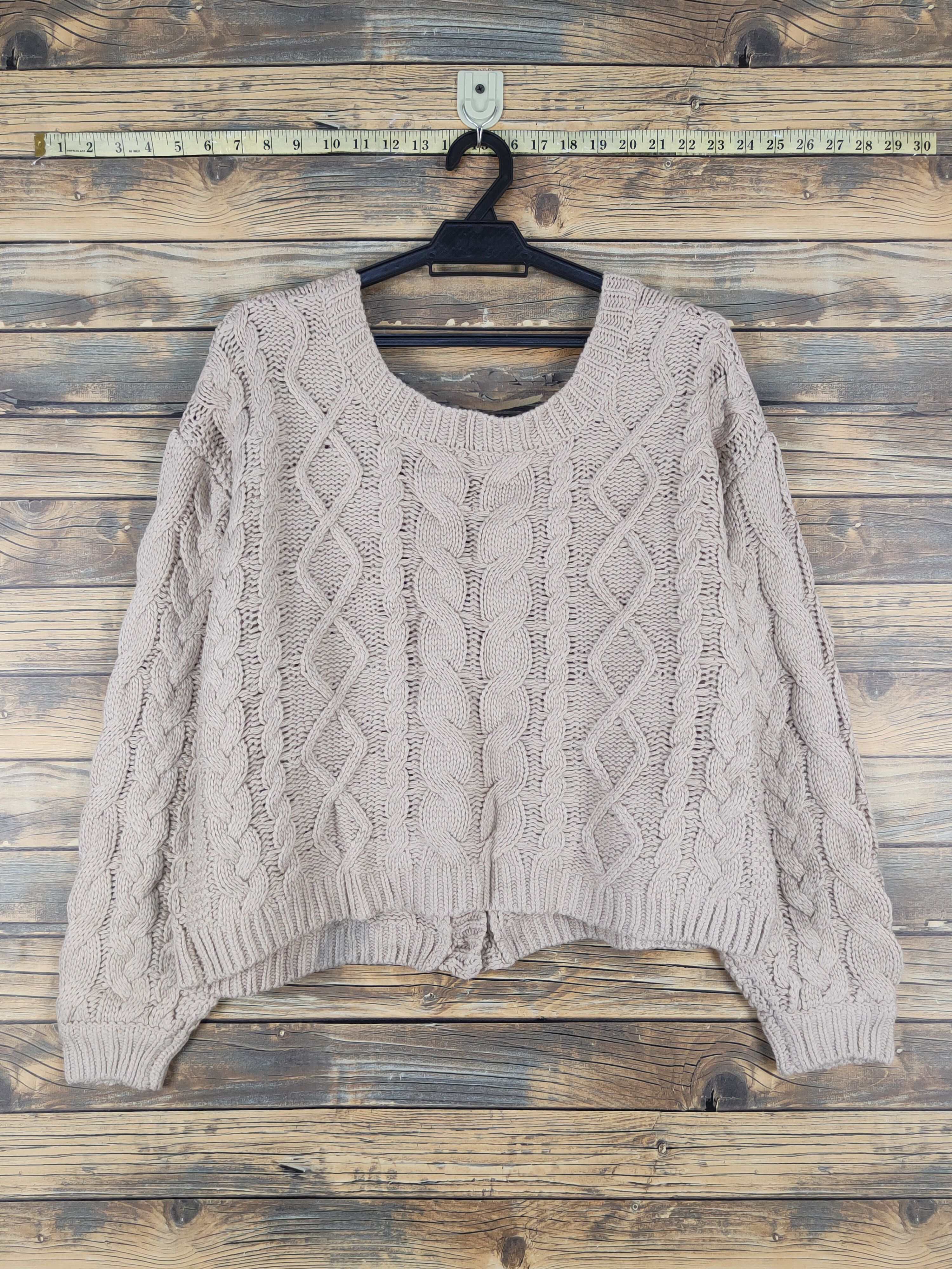 Aran Isles Knitwear Japanese Brand Brown Knitwear Cardigan Crop Tops #W1279 Size L / US 10 / IT 46 - 7 Thumbnail