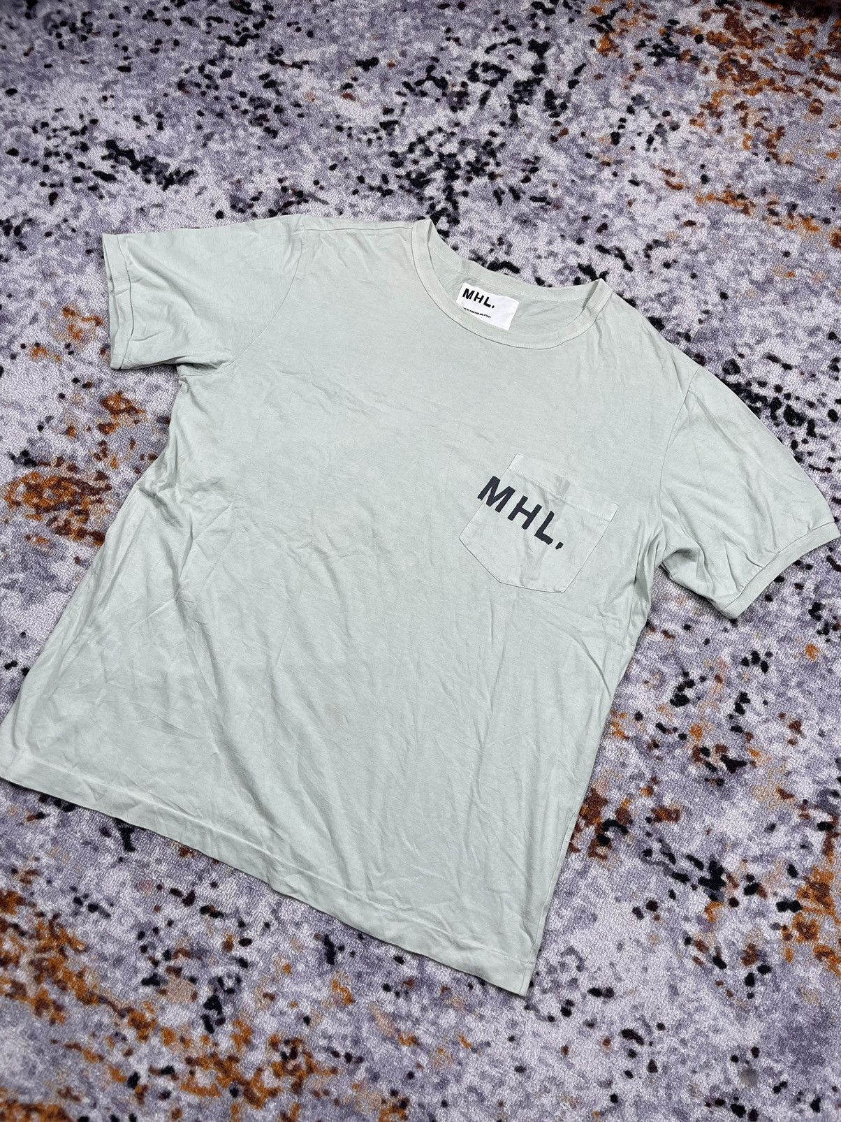 image of Mhl By Margaret Howell Pocket Utility Tshirt in Green, Men's (Size XL)