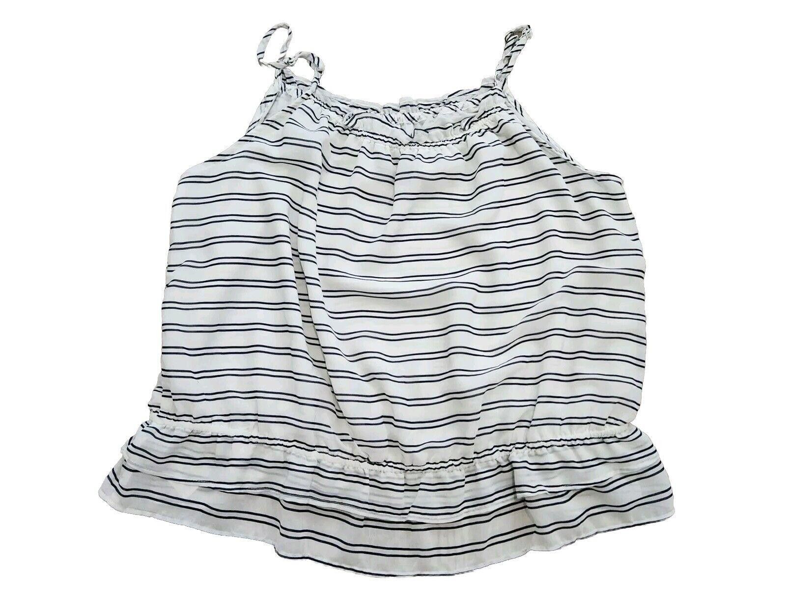 Banana Republic Banana Republic Tank Top White Black Striped Dressy Blouse Size M / US 6-8 / IT 42-44 - 2 Thumbnail