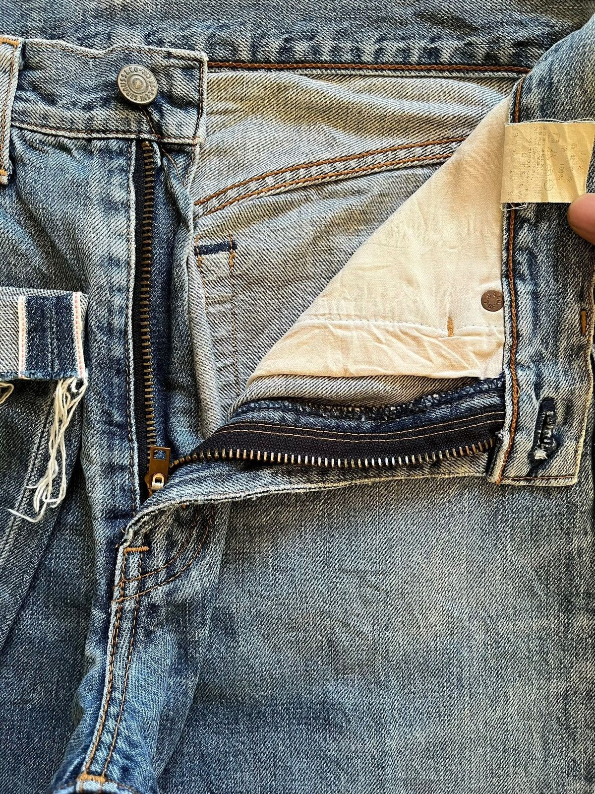 Levi's Vintage 80s Levis 502 Big E Selvedge Baggy Jeans Size US 31 - 12 Thumbnail