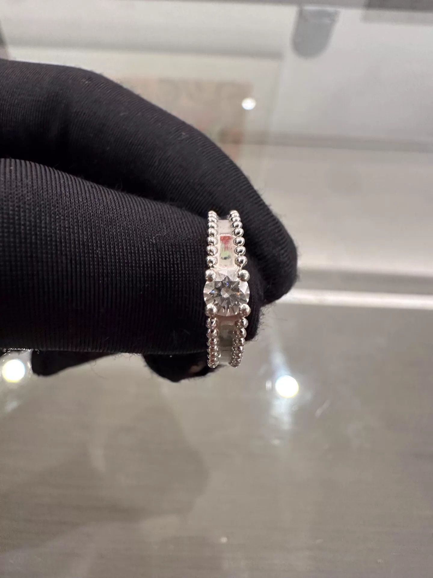 Van Cleef & Arpels VC&A Estelle 0.3ct EVVS1 Diamond Pt Ring 49 new Size ONE SIZE - 4 Thumbnail
