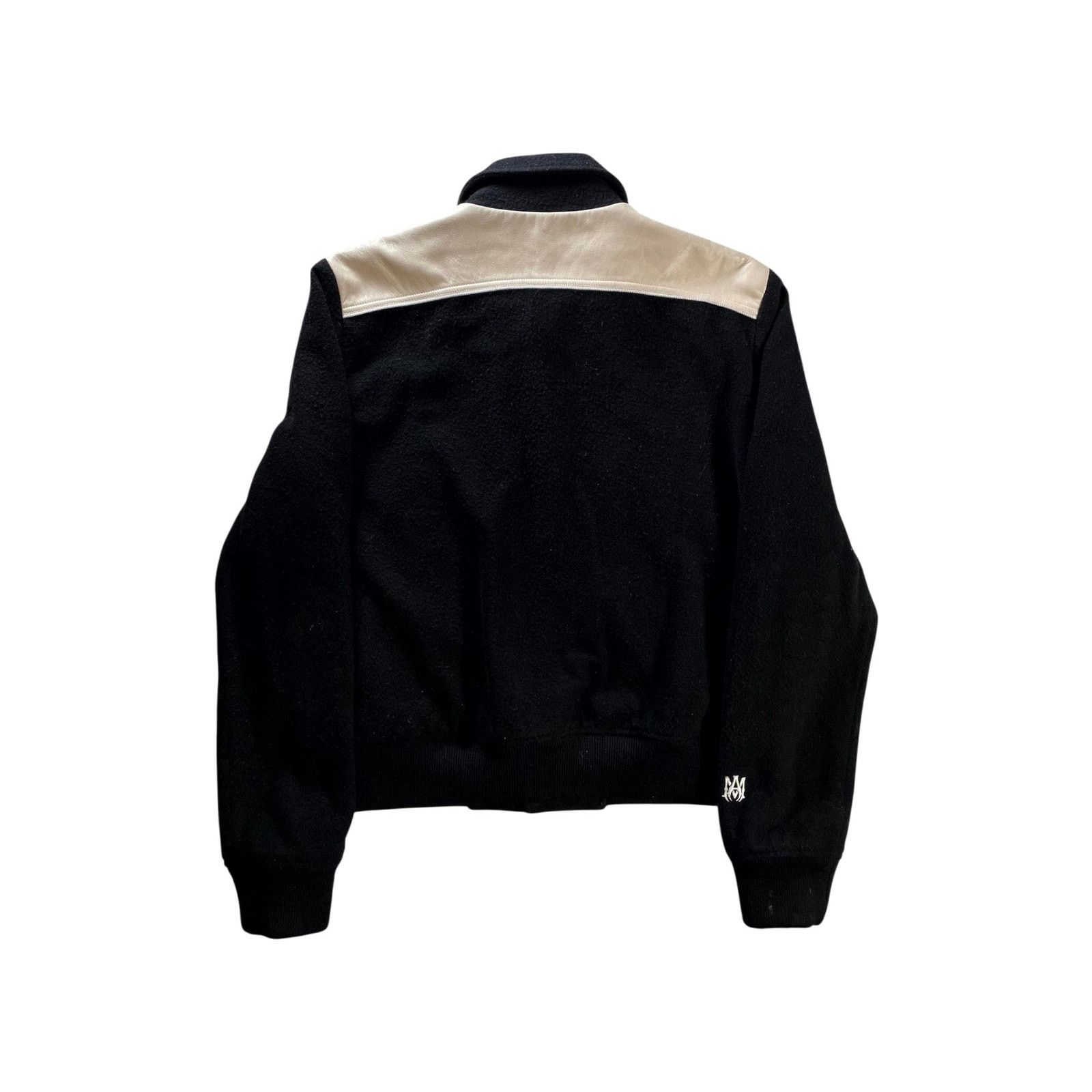 Amiri Amiri Leather "Varsity" Black & Cream Jacket Size US M / EU 48-50 / 2 - 2 Thumbnail