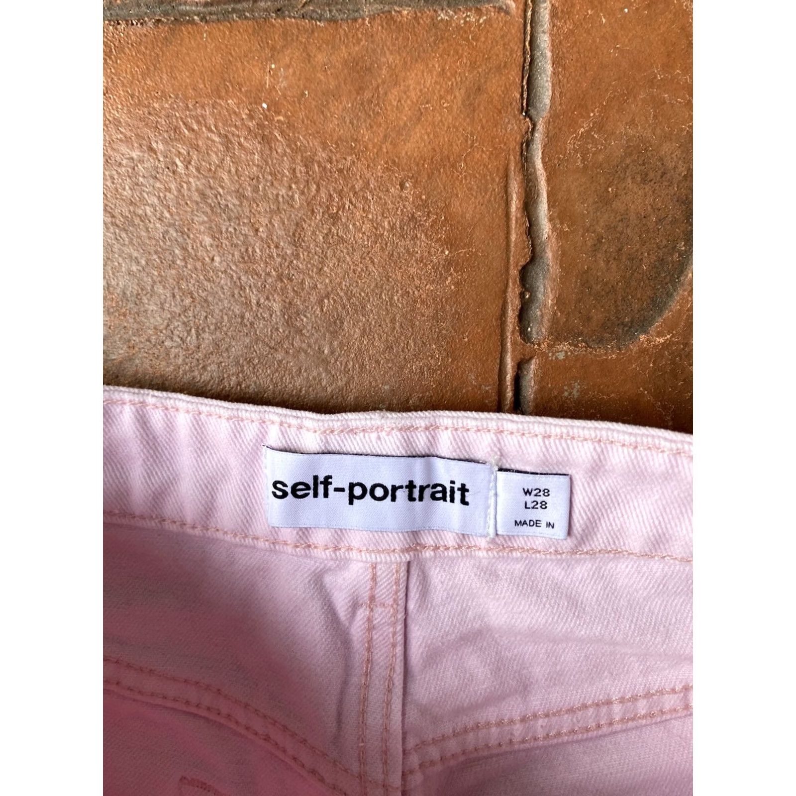 Self-Portrait Self-Portrait Jeans Pants Straight Leg Jewels Women 28x28 Pink Size 28" / US 6 / IT 42 - 2 Thumbnail