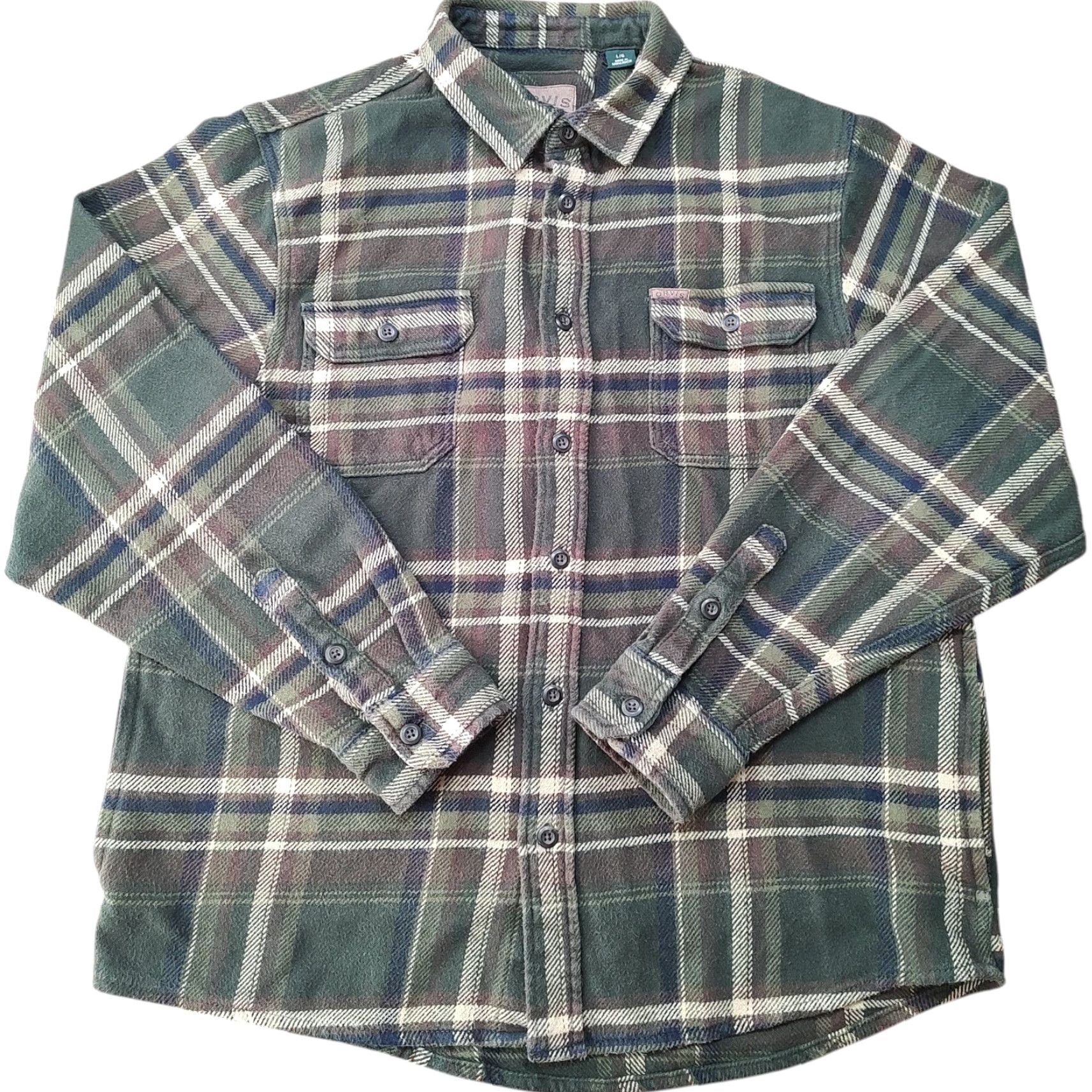 Orvis VINTAGE Orvis Flannel Jacket Mens Size Large Green Plaid Button Up Thick Shacket Shirt Size US L / EU 52-54 / 3 - 2 Thumbnail
