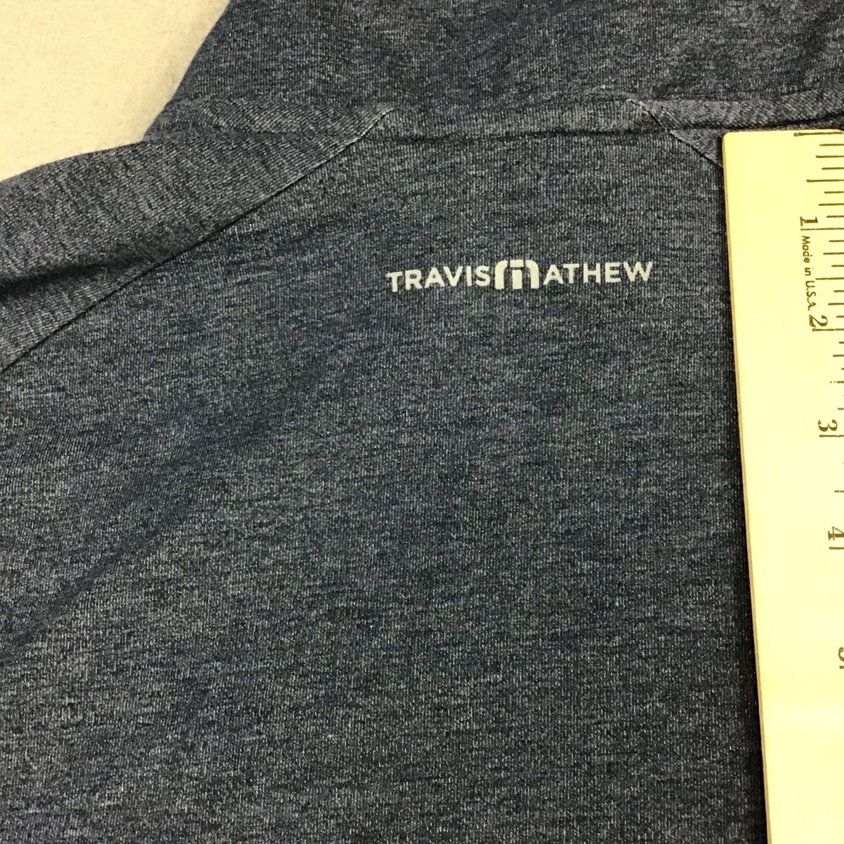 TravisMathew Travis Mathew Sweater Men S Blue Solid 1/4 Zip Golf Pullover Logo Mock Neck Long Sleeve Sports Casual Shirt Size US S / EU 44-46 / 1 - 7 Thumbnail