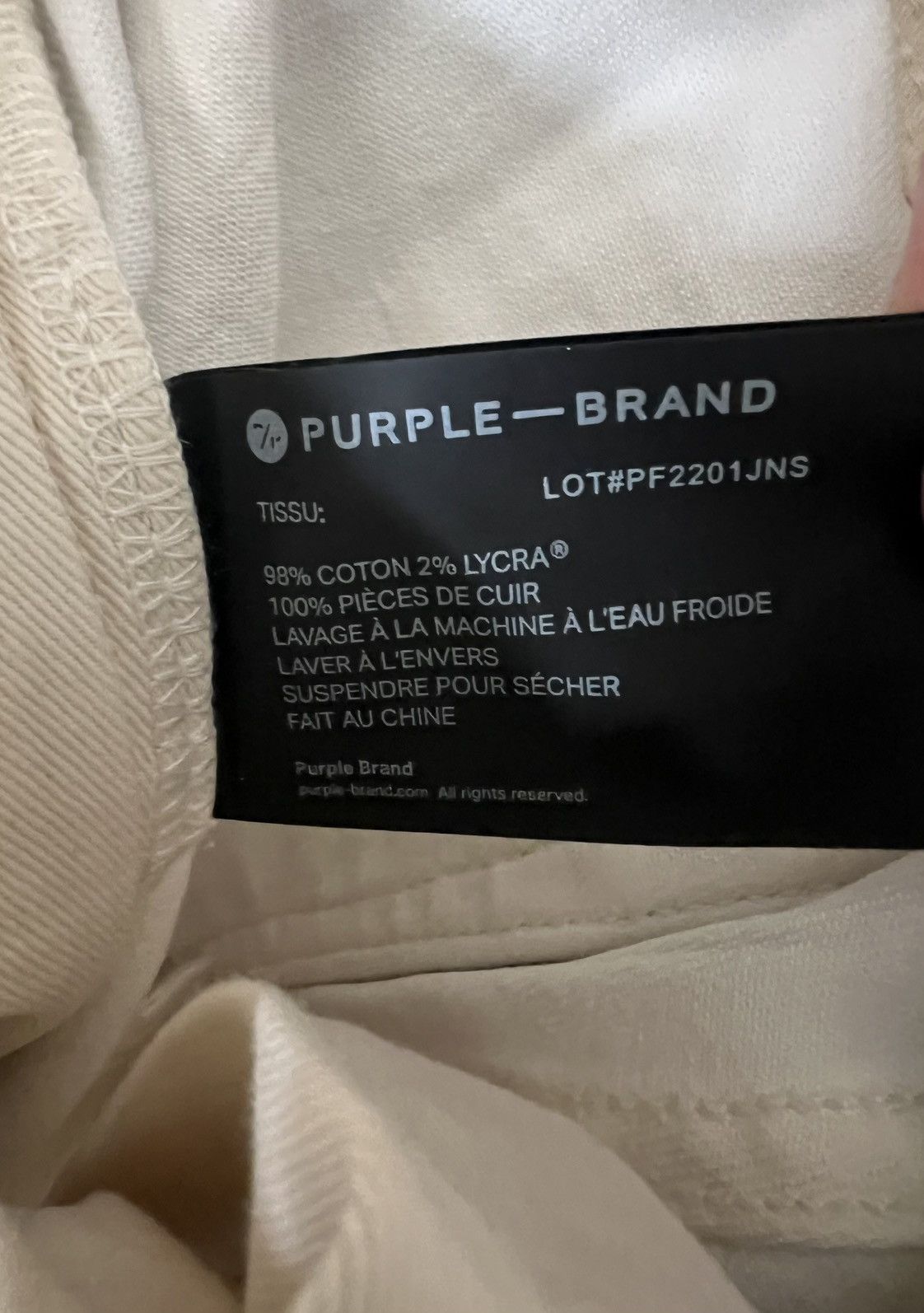 Purple × Purple Brand Purple Brand Jeans Mens Slim Fit White P001 Size 31/30 Size US 31 - 10 Thumbnail