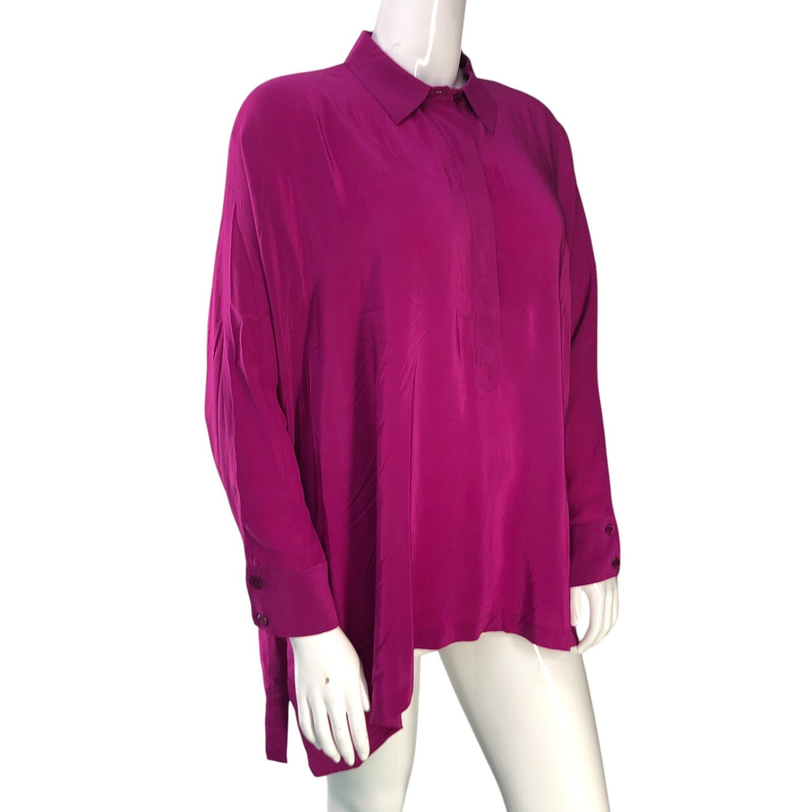 Eileen Fisher Eileen Fisher Size M Tunic Top Hi Low Popover Silk TINY FLAW Size M / US 6-8 / IT 42-44 - 10 Thumbnail