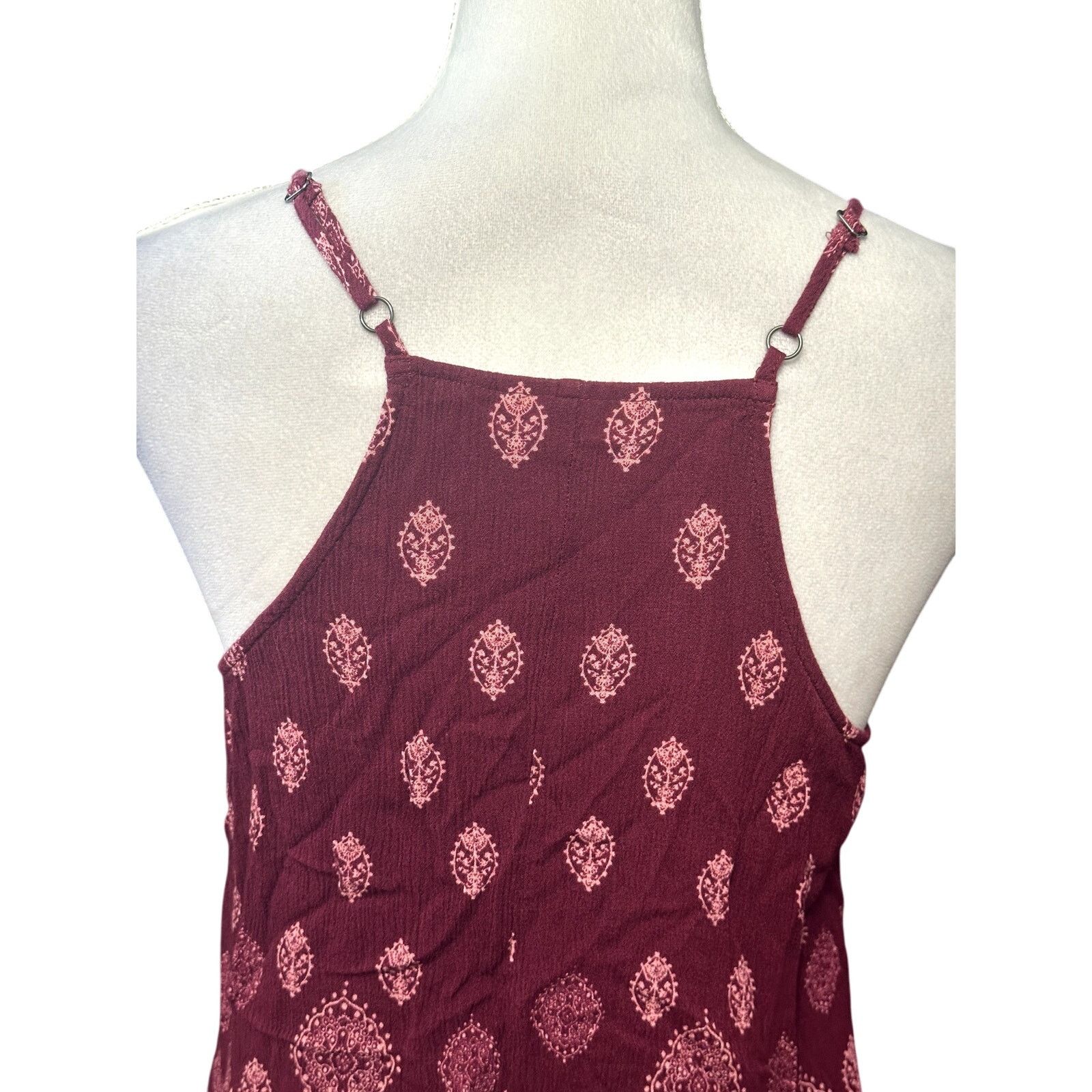 Other LUQ Halter Adjustable Straps Geometric Breathable Burgundy S Size S / US 4 / IT 40 - 5 Thumbnail