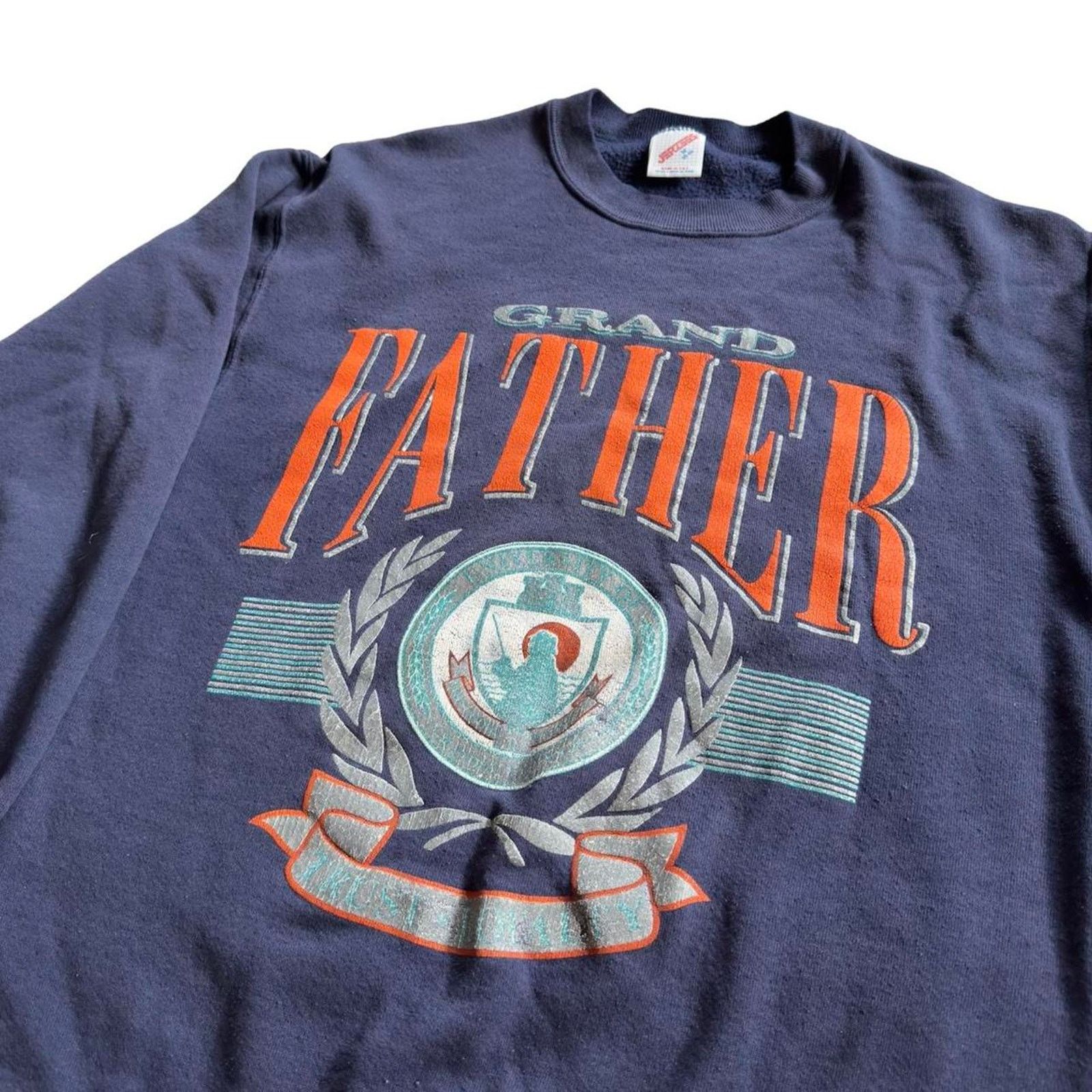 Jerzees Vintage Grandfather Crewneck Sweatshirt 👴 Size US M / EU 48-50 / 2 - 2 Thumbnail