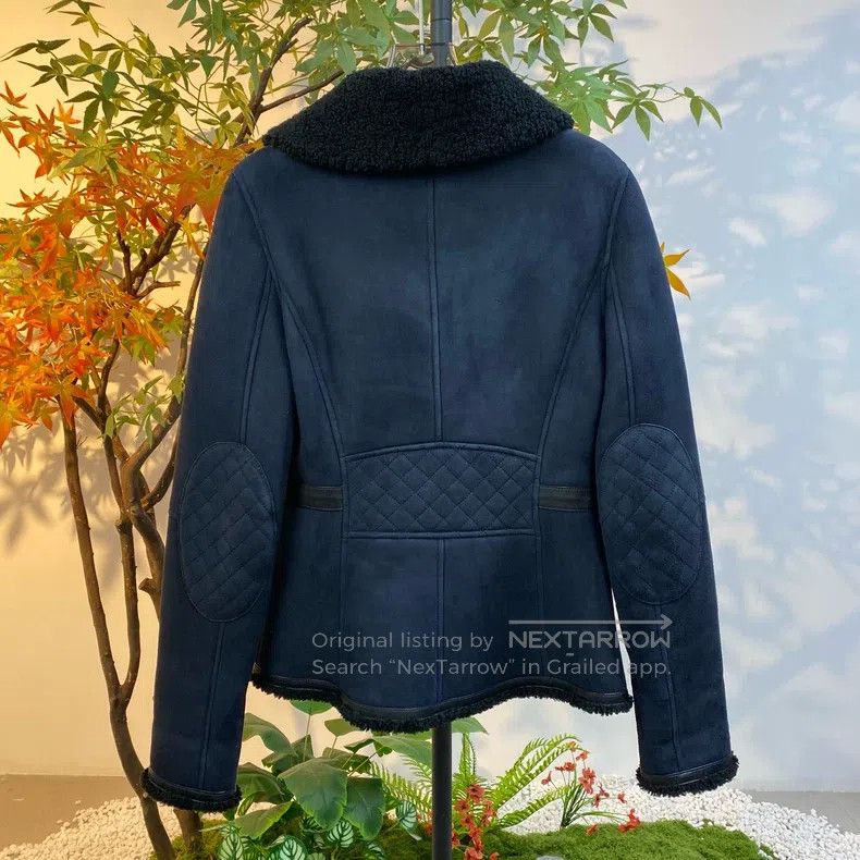Hermes Hermes Navy Blue Leather and Fur Integrated Jacket Size XXS / US 00 / IT 34 - 3 Thumbnail
